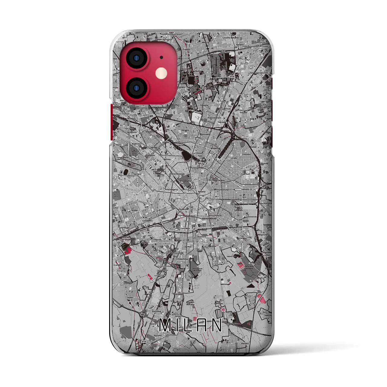 【ミラノ(イタリア)】地図柄iPhoneケース(クリアタイプ)