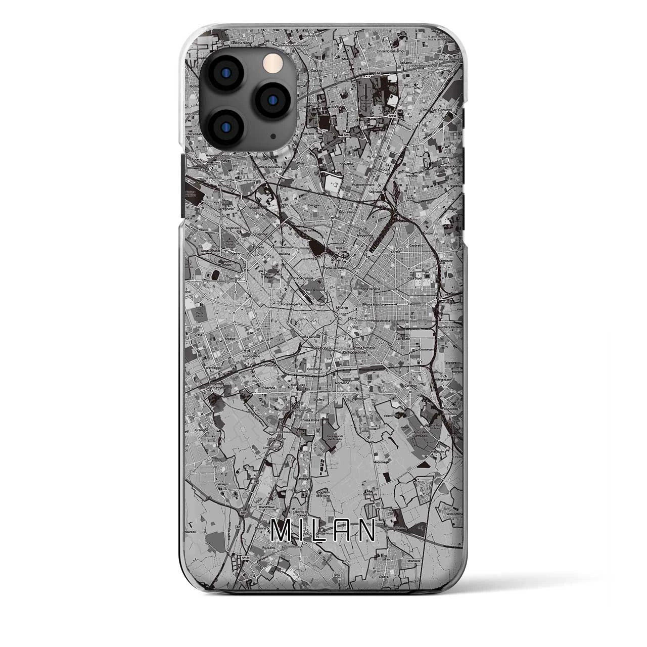 【ミラノ(イタリア)】地図柄iPhoneケース(クリアタイプ)