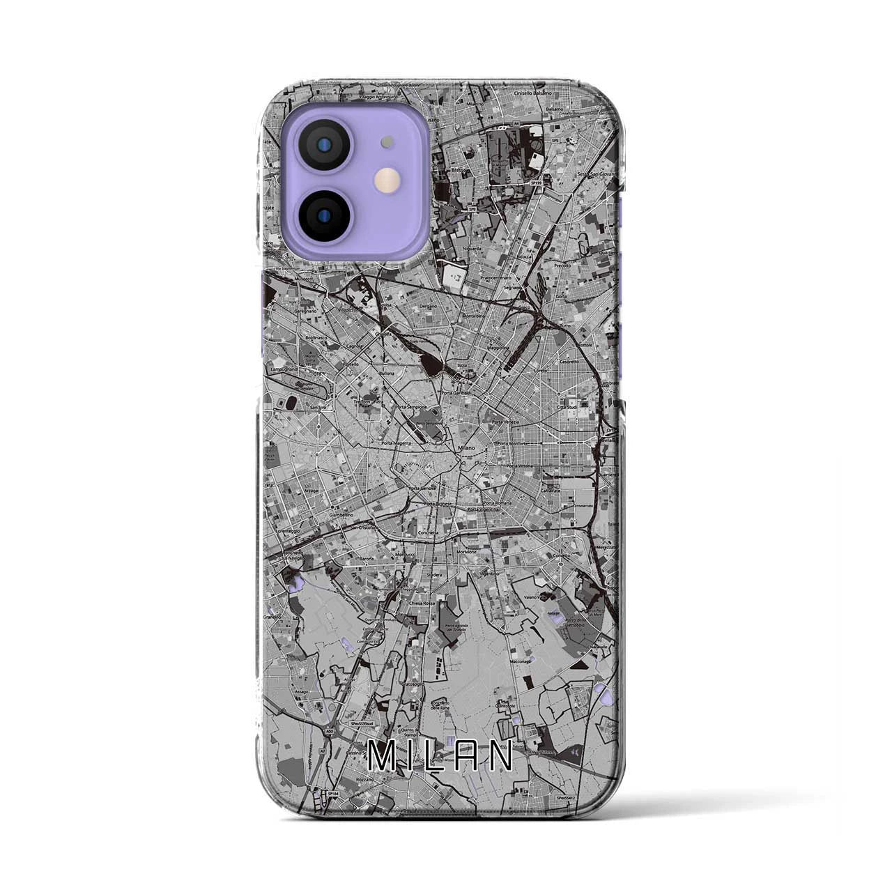 【ミラノ(イタリア)】地図柄iPhoneケース(クリアタイプ)