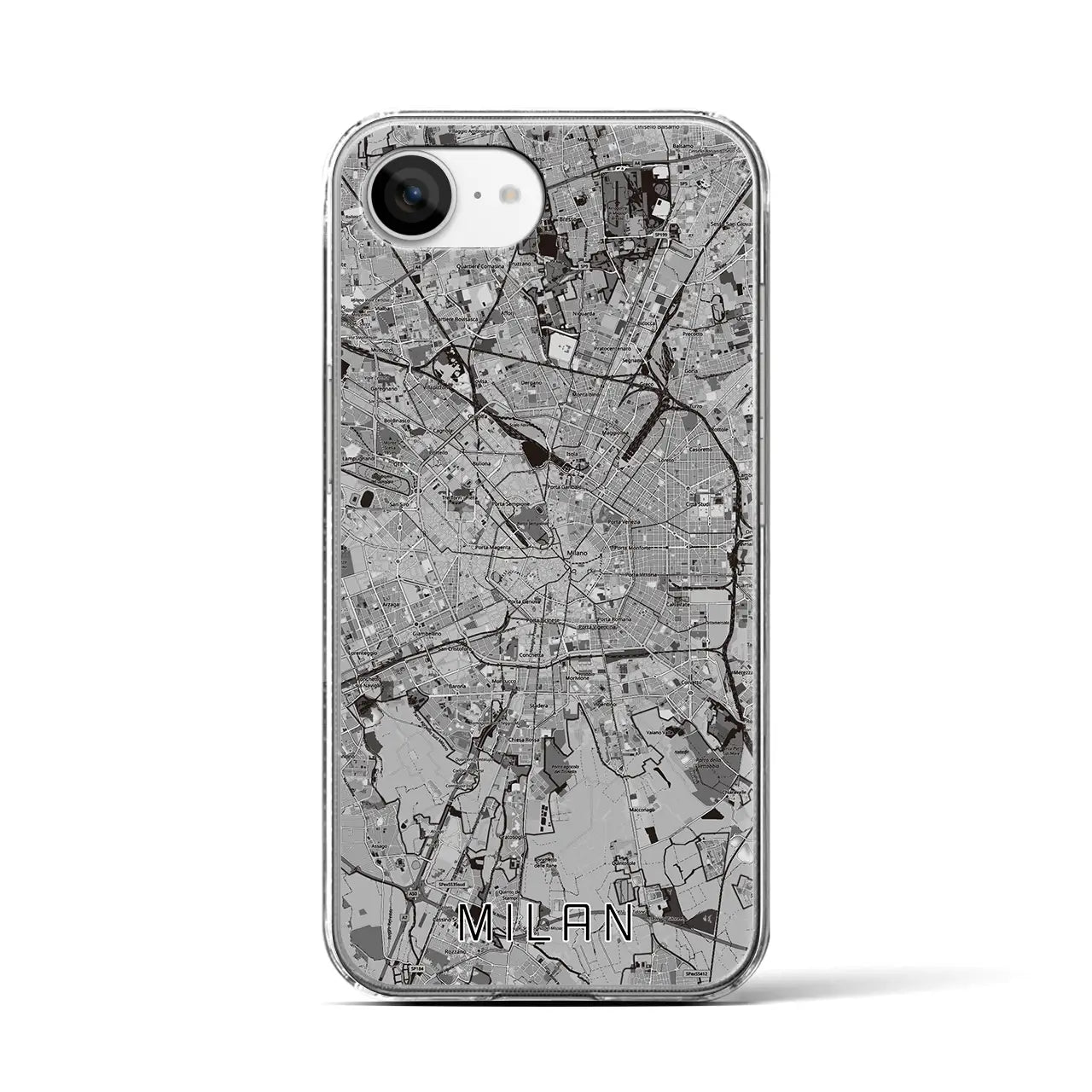 【ミラノ(イタリア)】地図柄iPhoneケース(クリアタイプ)