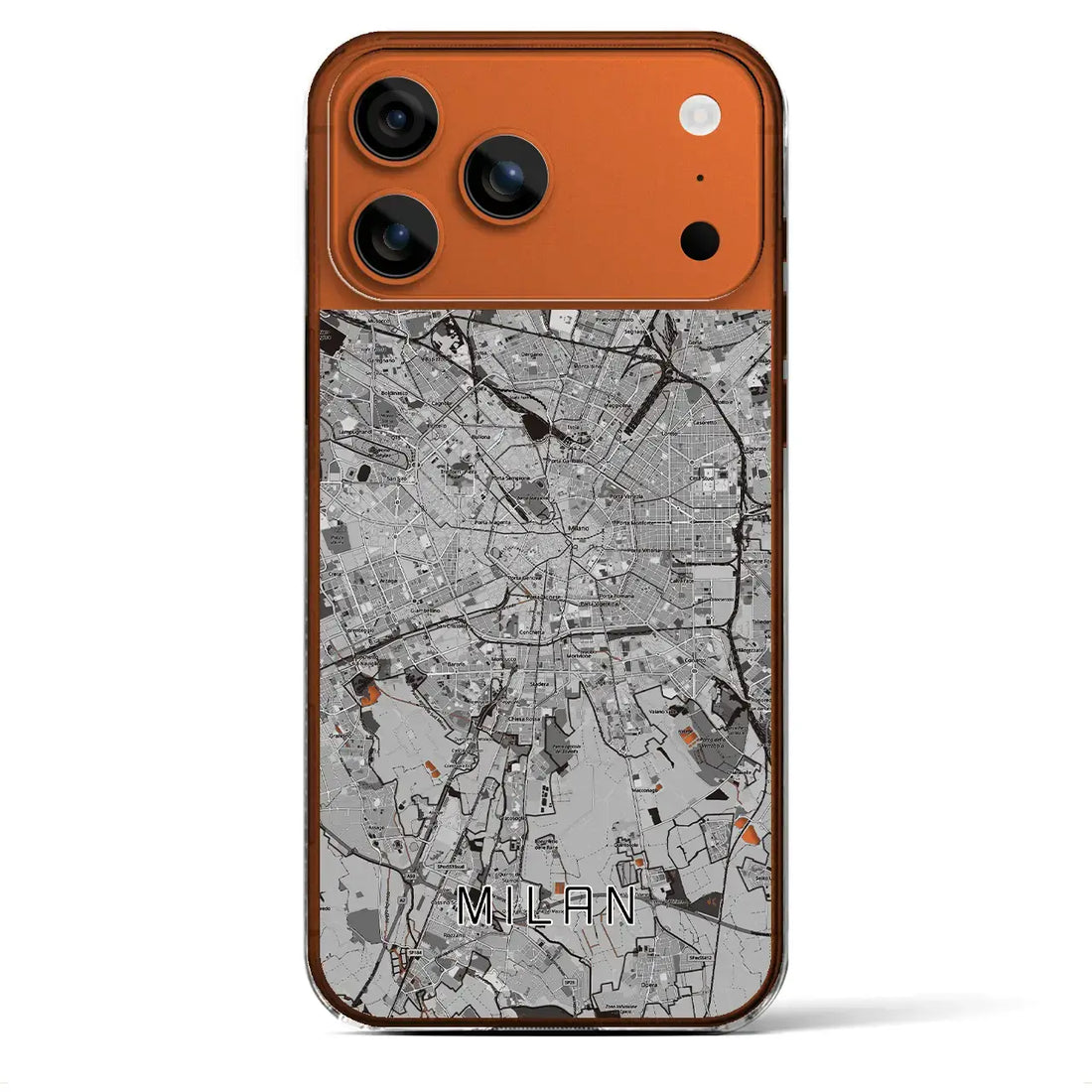 【ミラノ(イタリア)】地図柄iPhoneケース(クリアタイプ)