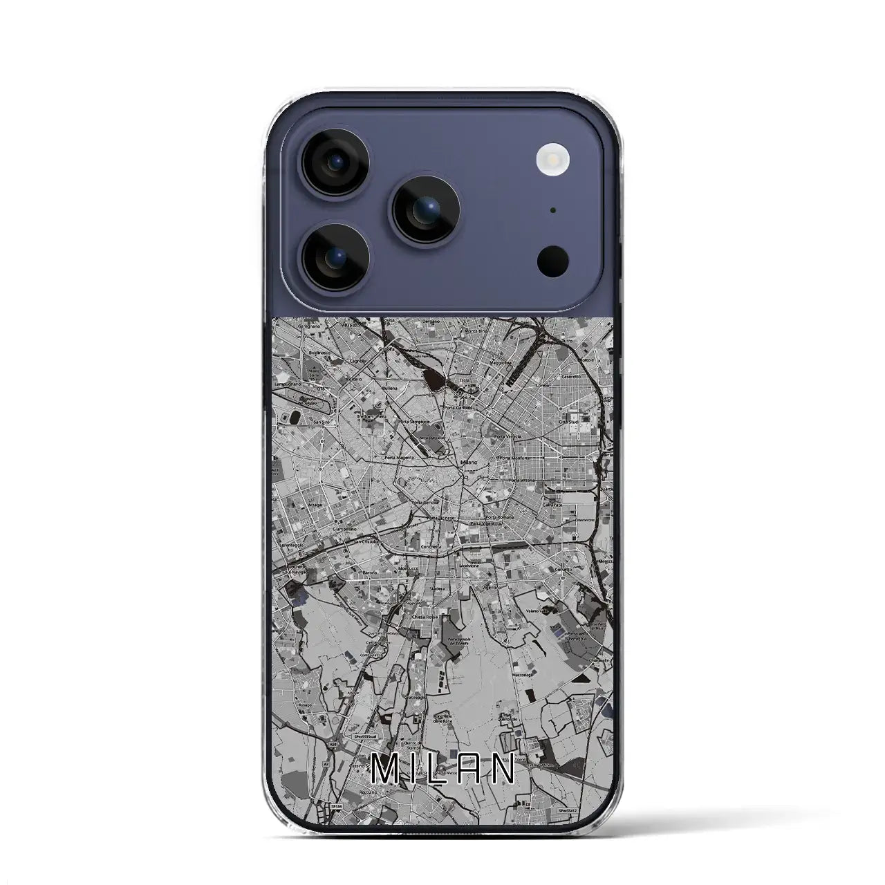【ミラノ(イタリア)】地図柄iPhoneケース(クリアタイプ)
