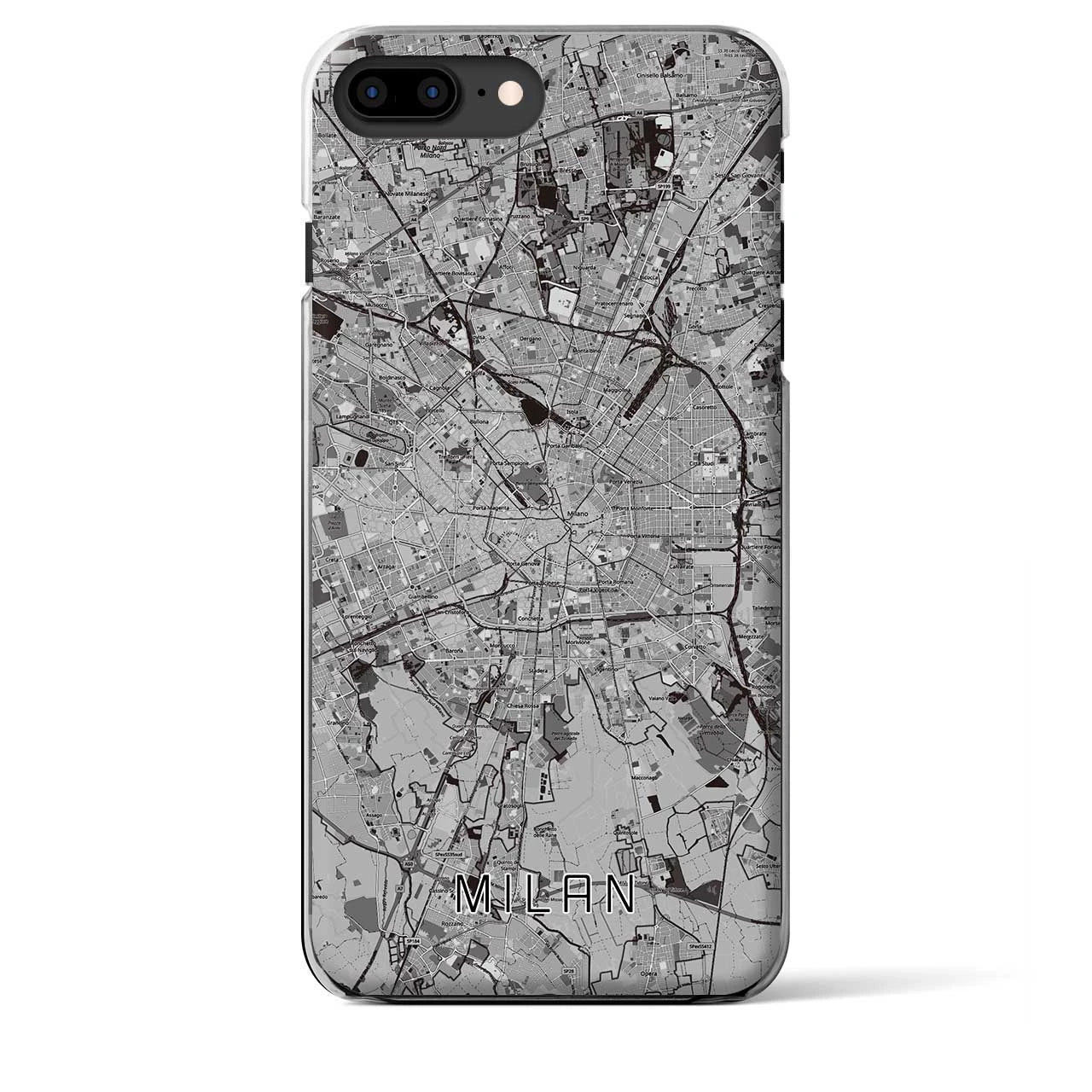 【ミラノ(イタリア)】地図柄iPhoneケース(クリアタイプ)