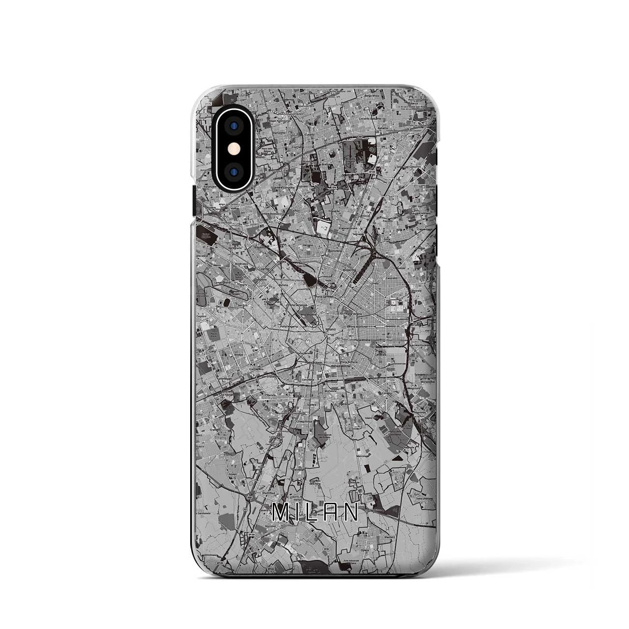 【ミラノ(イタリア)】地図柄iPhoneケース(クリアタイプ)