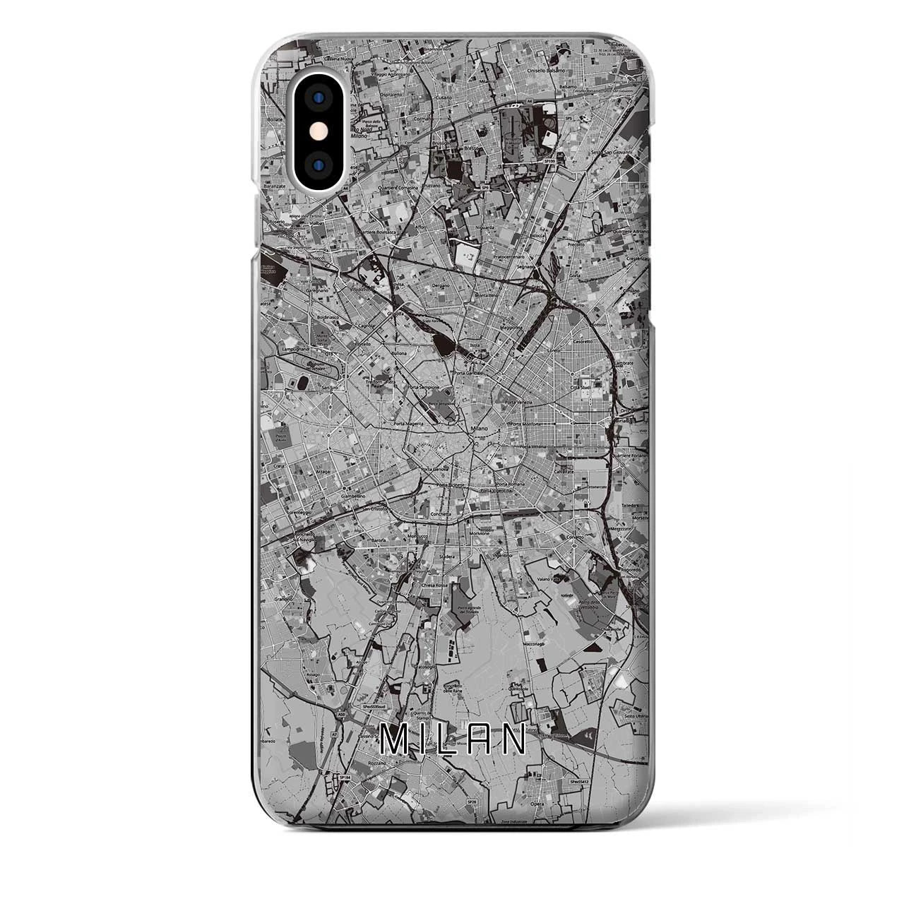 【ミラノ(イタリア)】地図柄iPhoneケース(クリアタイプ)