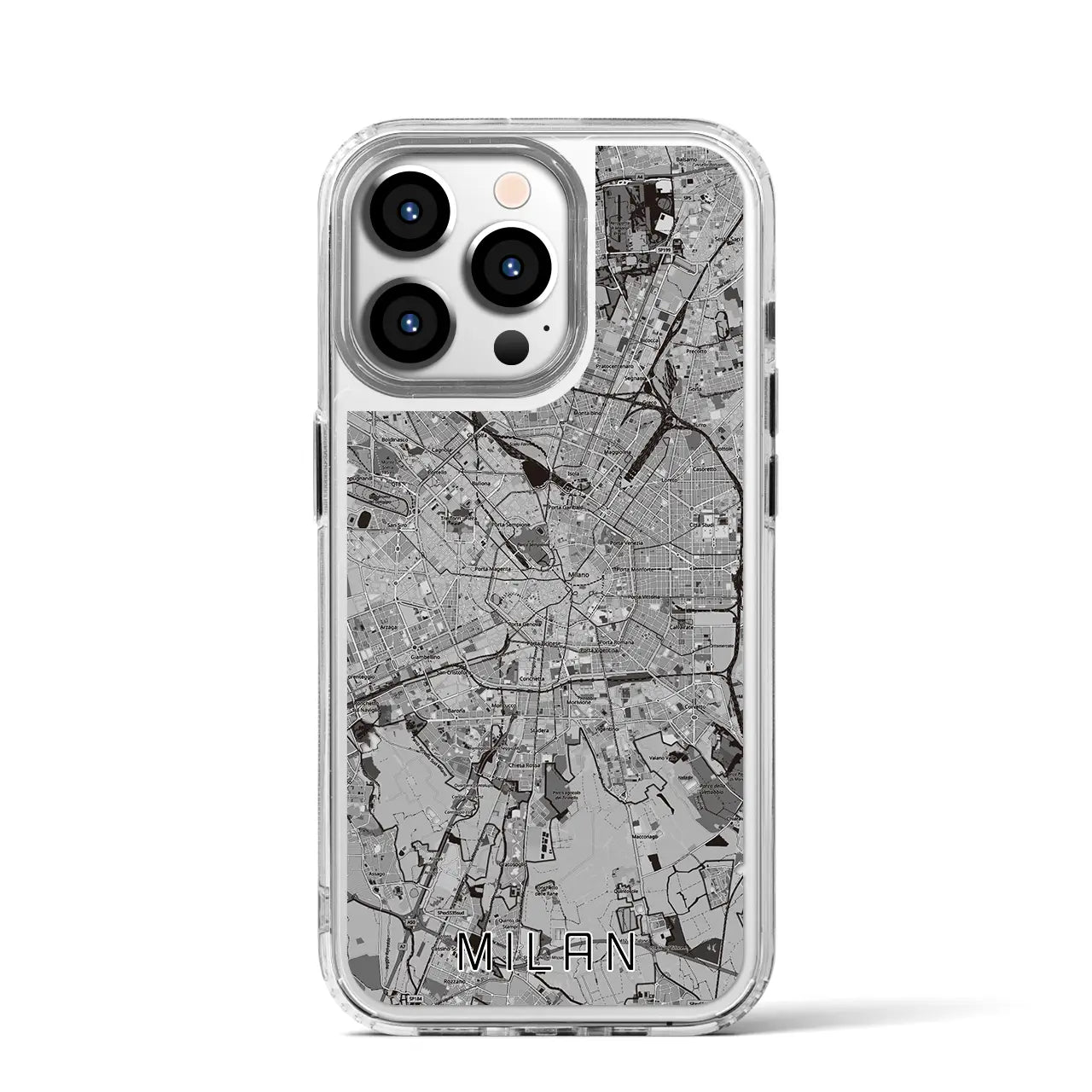 【ミラノ(イタリア)】地図柄iPhoneケース(MagSafeタイプ)