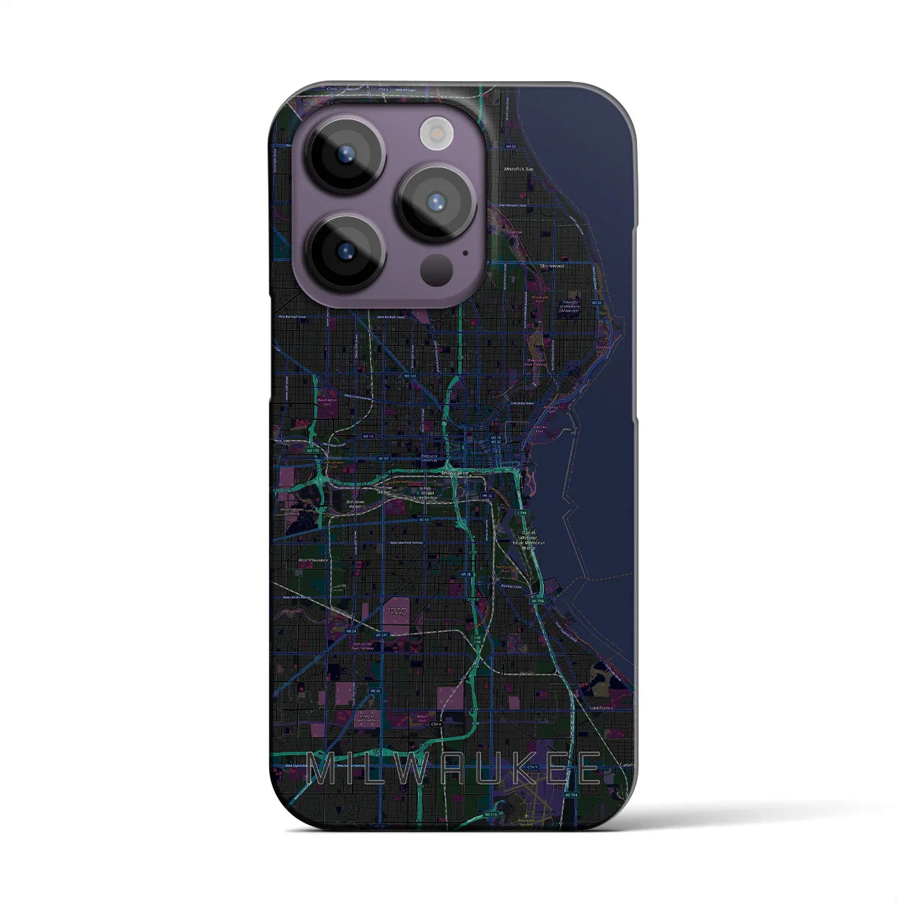 【ミルウォーキー(アメリカ)】地図柄iPhoneケース(バックカバータイプ)