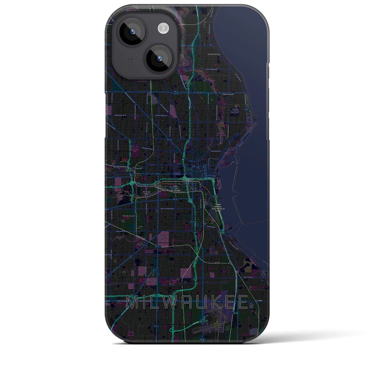 【ミルウォーキー(アメリカ)】地図柄iPhoneケース(バックカバータイプ)