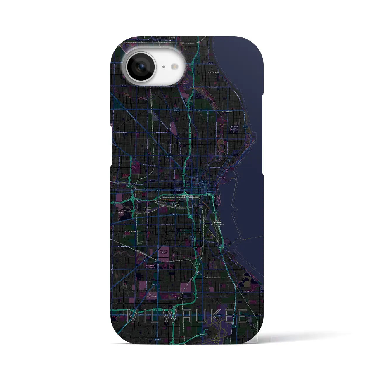 【ミルウォーキー(アメリカ)】地図柄iPhoneケース(バックカバータイプ)