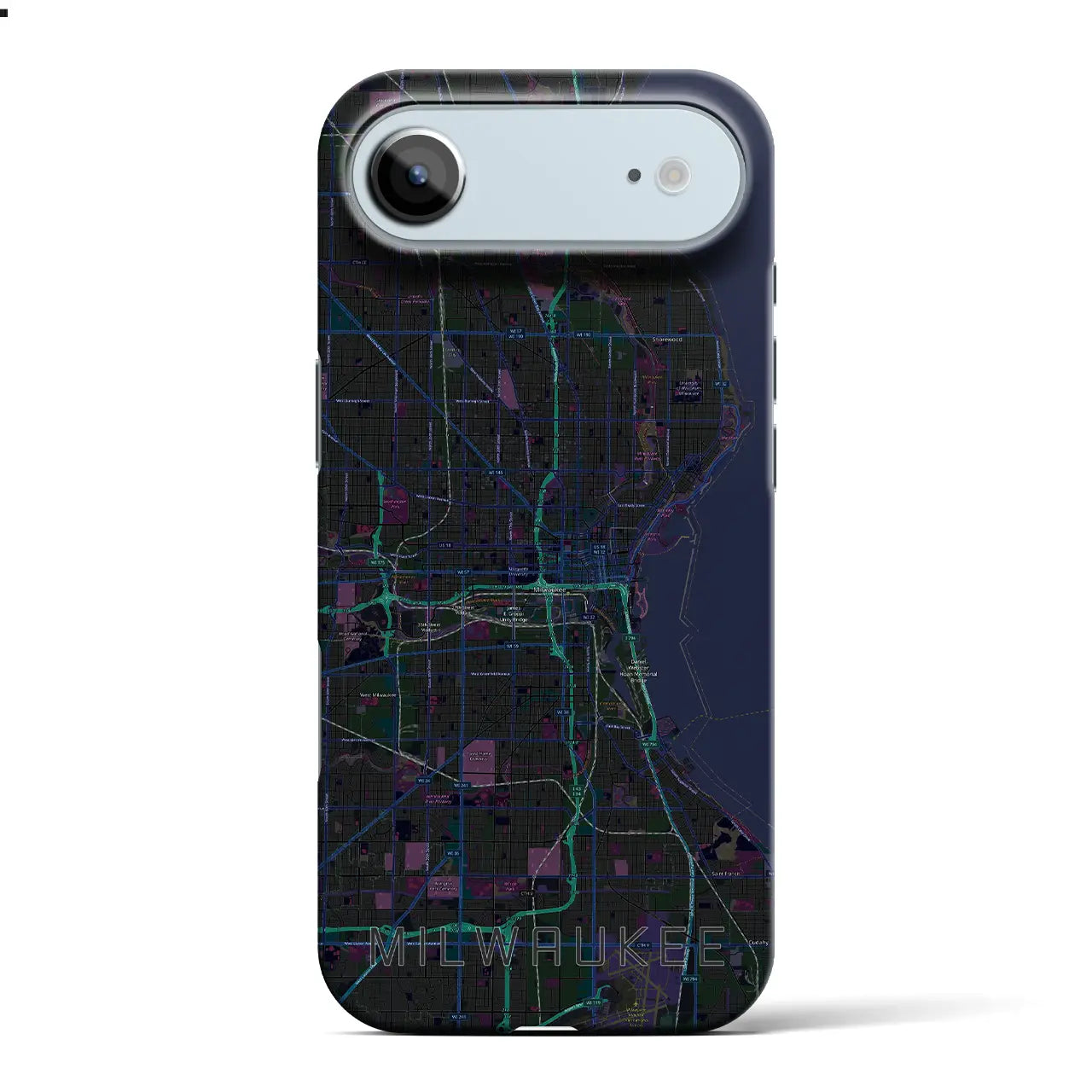 【ミルウォーキー(アメリカ)】地図柄iPhoneケース(バックカバータイプ)