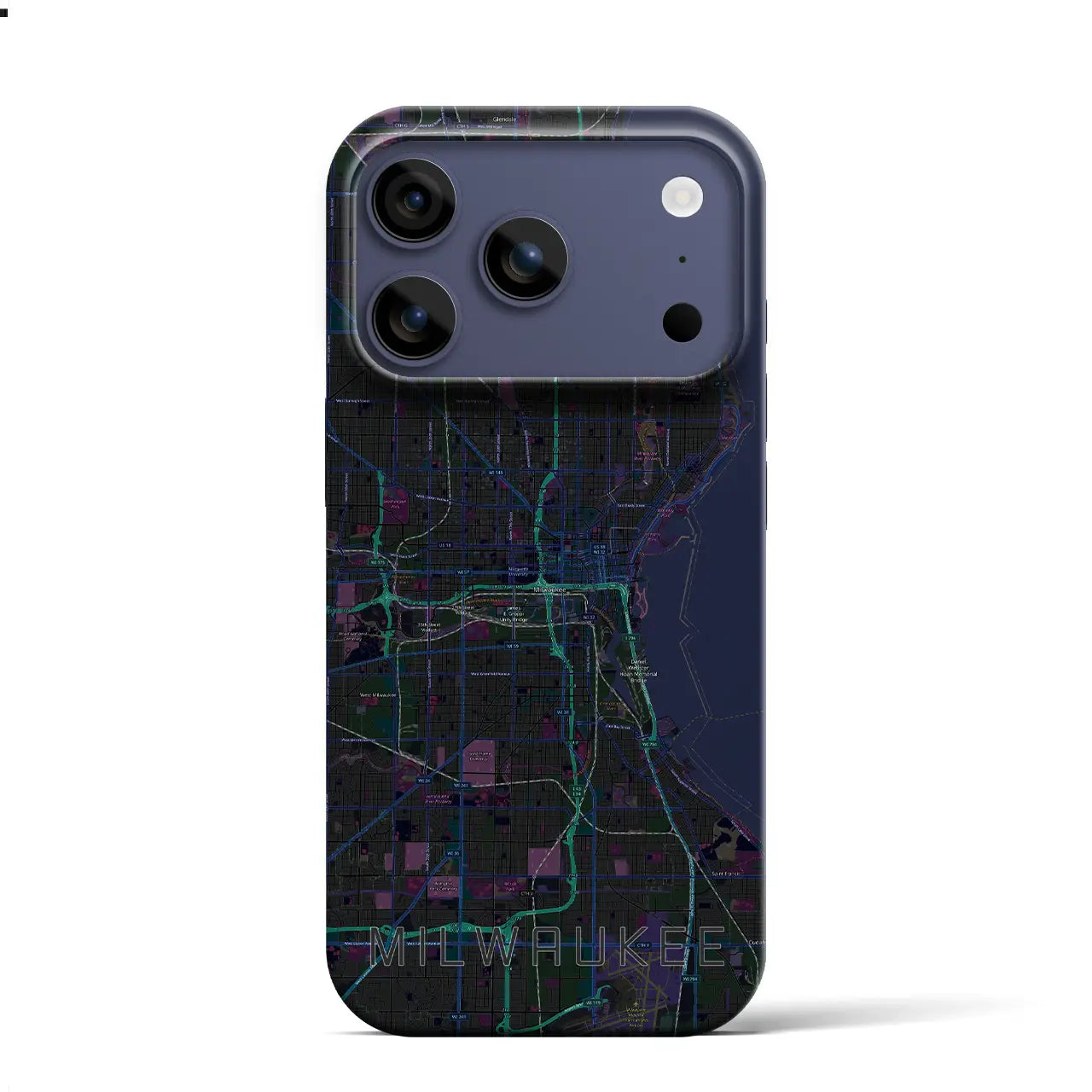 【ミルウォーキー(アメリカ)】地図柄iPhoneケース(バックカバータイプ)