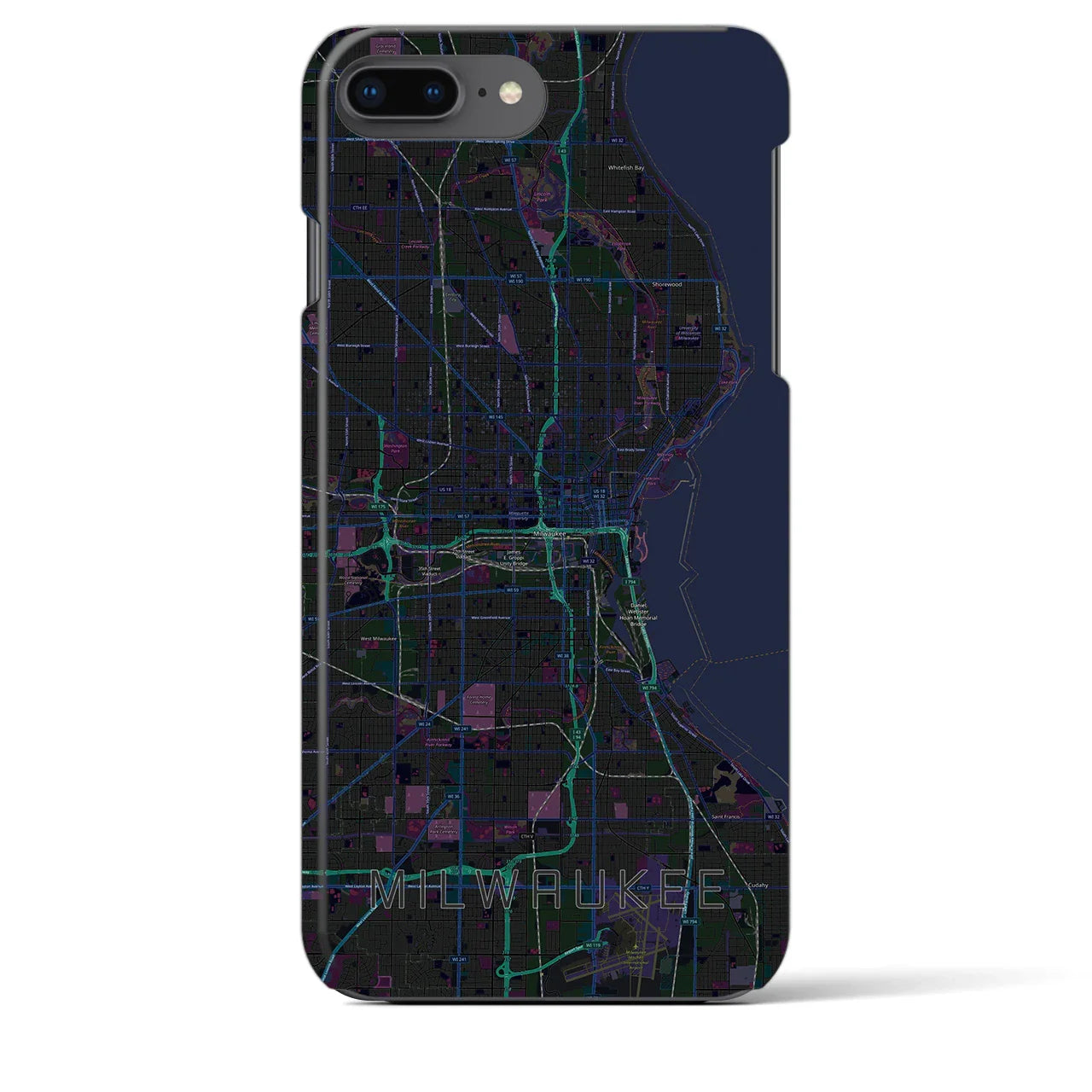 【ミルウォーキー(アメリカ)】地図柄iPhoneケース(バックカバータイプ)