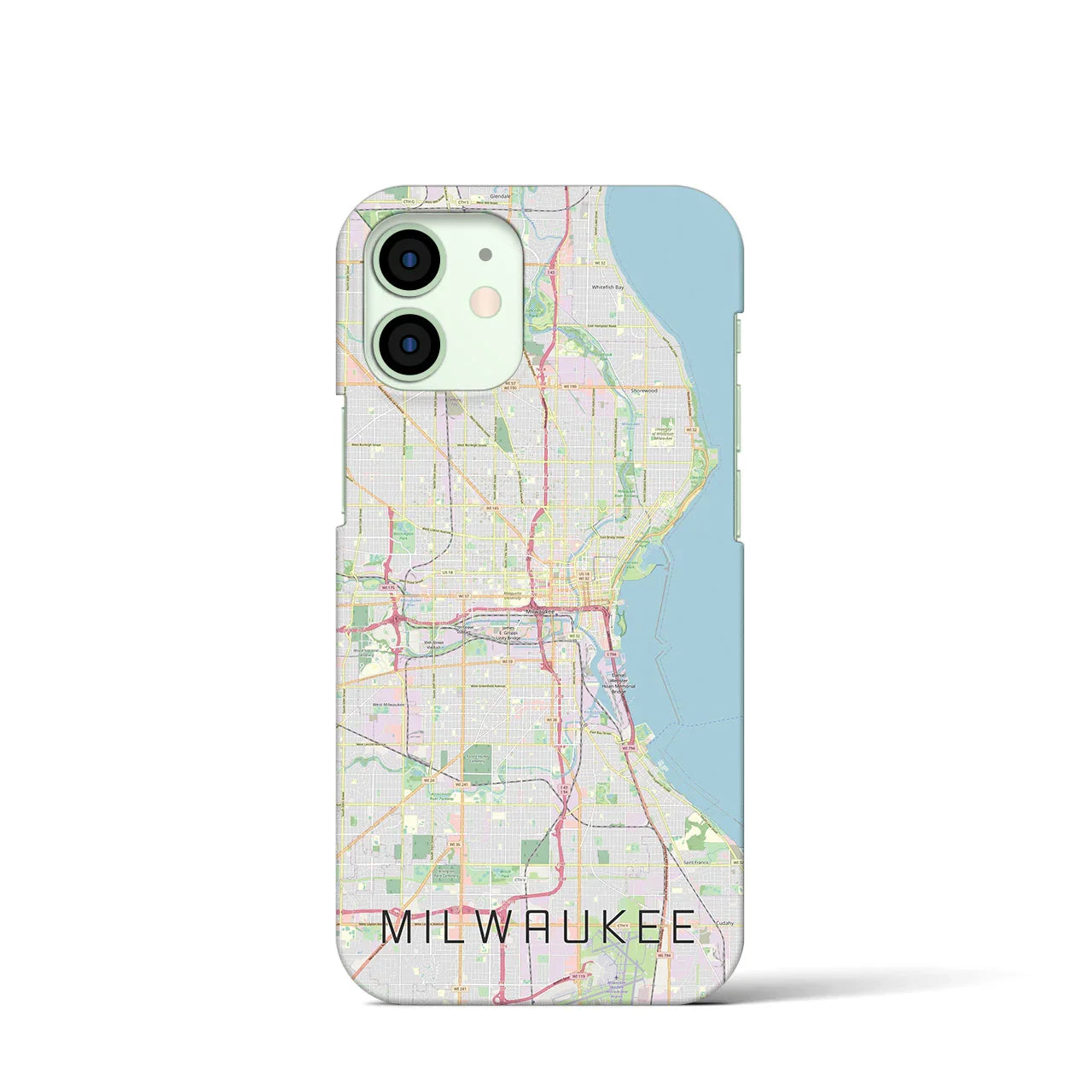 【ミルウォーキー(アメリカ)】地図柄iPhoneケース(バックカバータイプ)