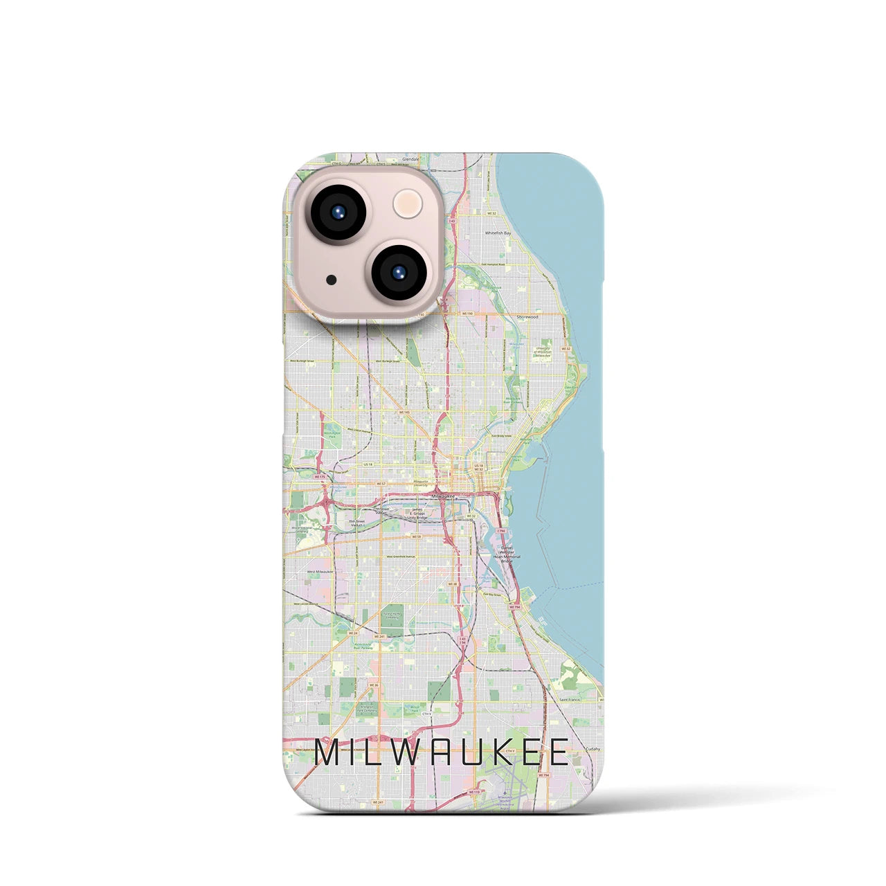 【ミルウォーキー(アメリカ)】地図柄iPhoneケース(バックカバータイプ)