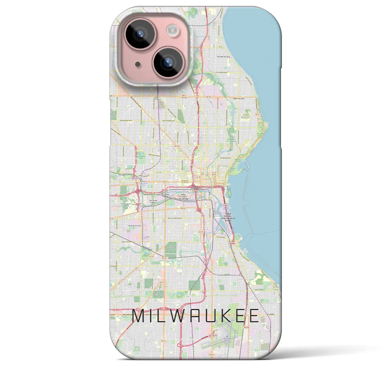 【ミルウォーキー(アメリカ)】地図柄iPhoneケース(バックカバータイプ)