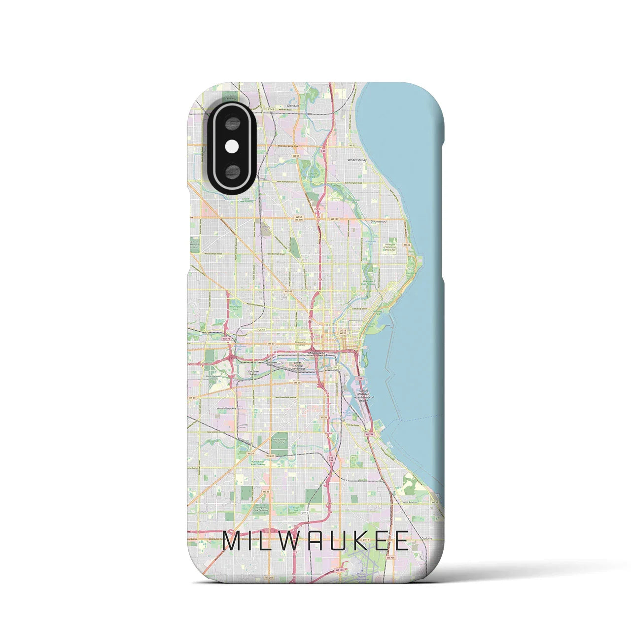 【ミルウォーキー(アメリカ)】地図柄iPhoneケース(バックカバータイプ)