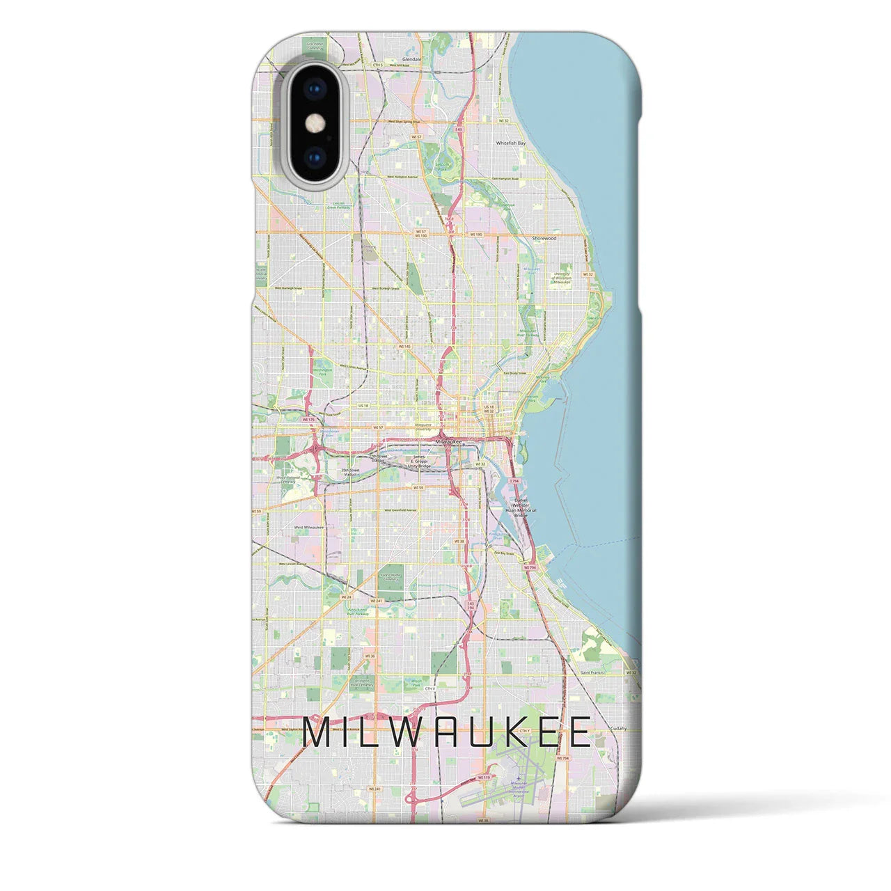 【ミルウォーキー(アメリカ)】地図柄iPhoneケース(バックカバータイプ)