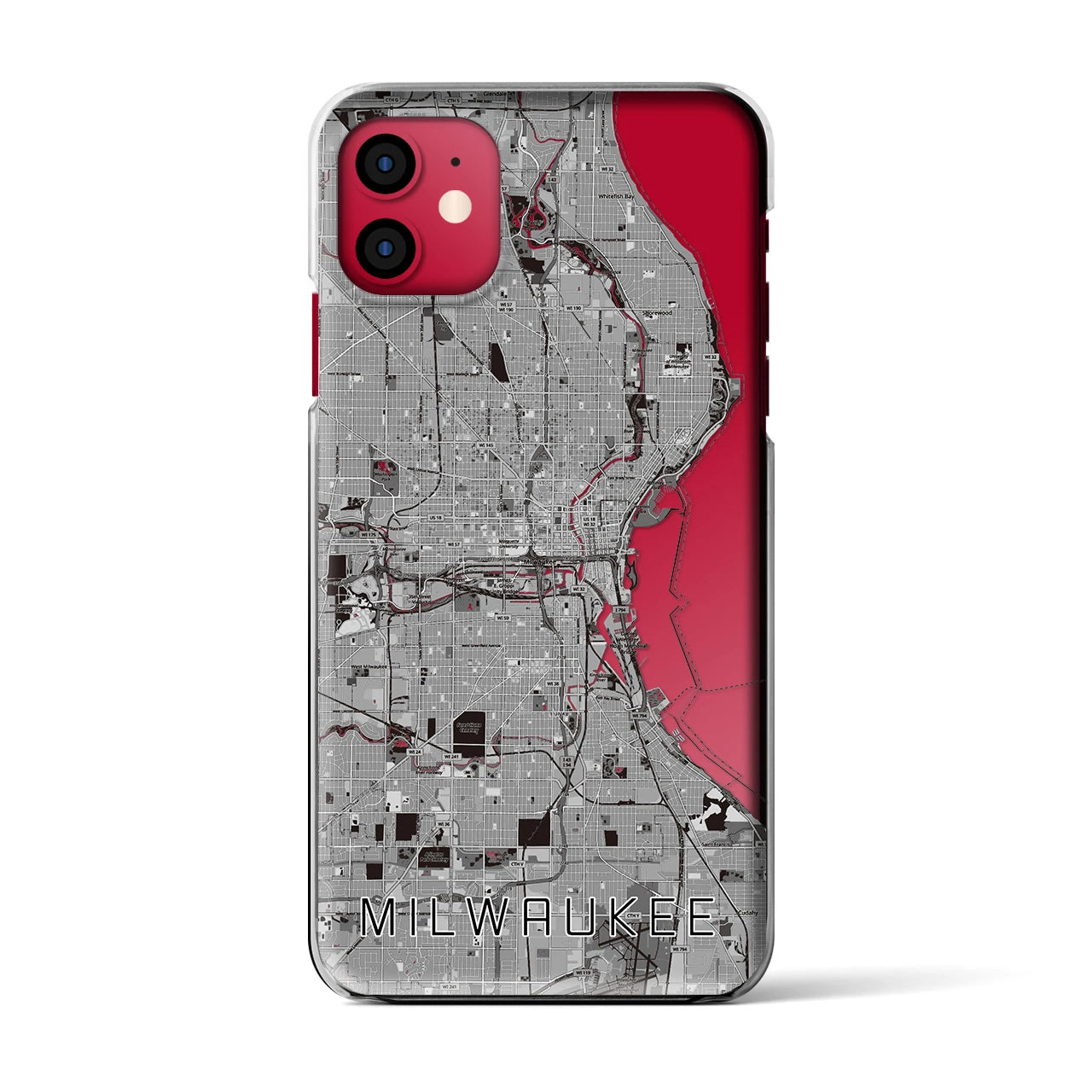 【ミルウォーキー(アメリカ)】地図柄iPhoneケース(クリアタイプ)