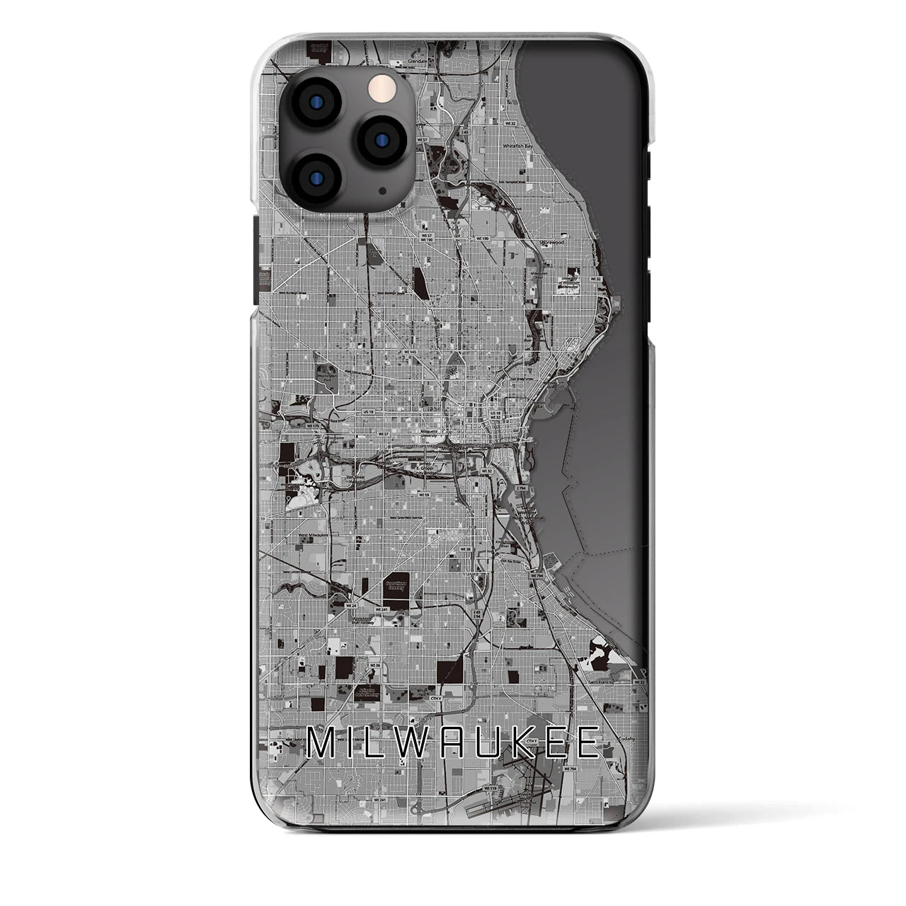 【ミルウォーキー(アメリカ)】地図柄iPhoneケース(クリアタイプ)