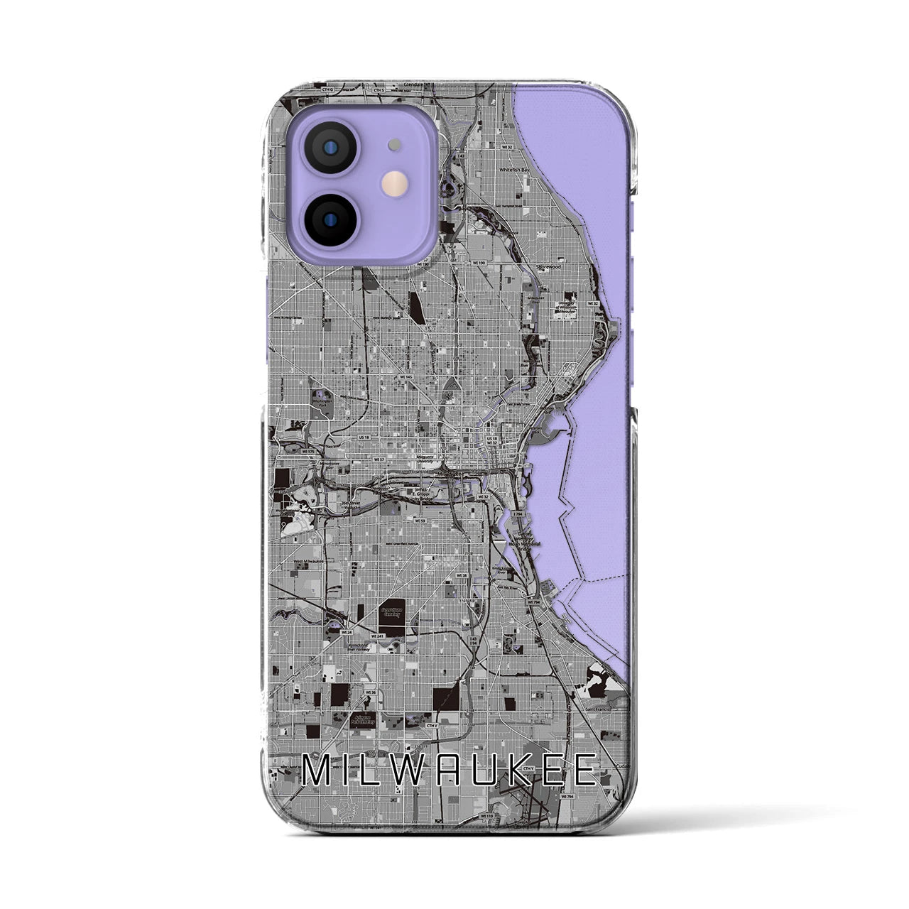 【ミルウォーキー(アメリカ)】地図柄iPhoneケース(クリアタイプ)