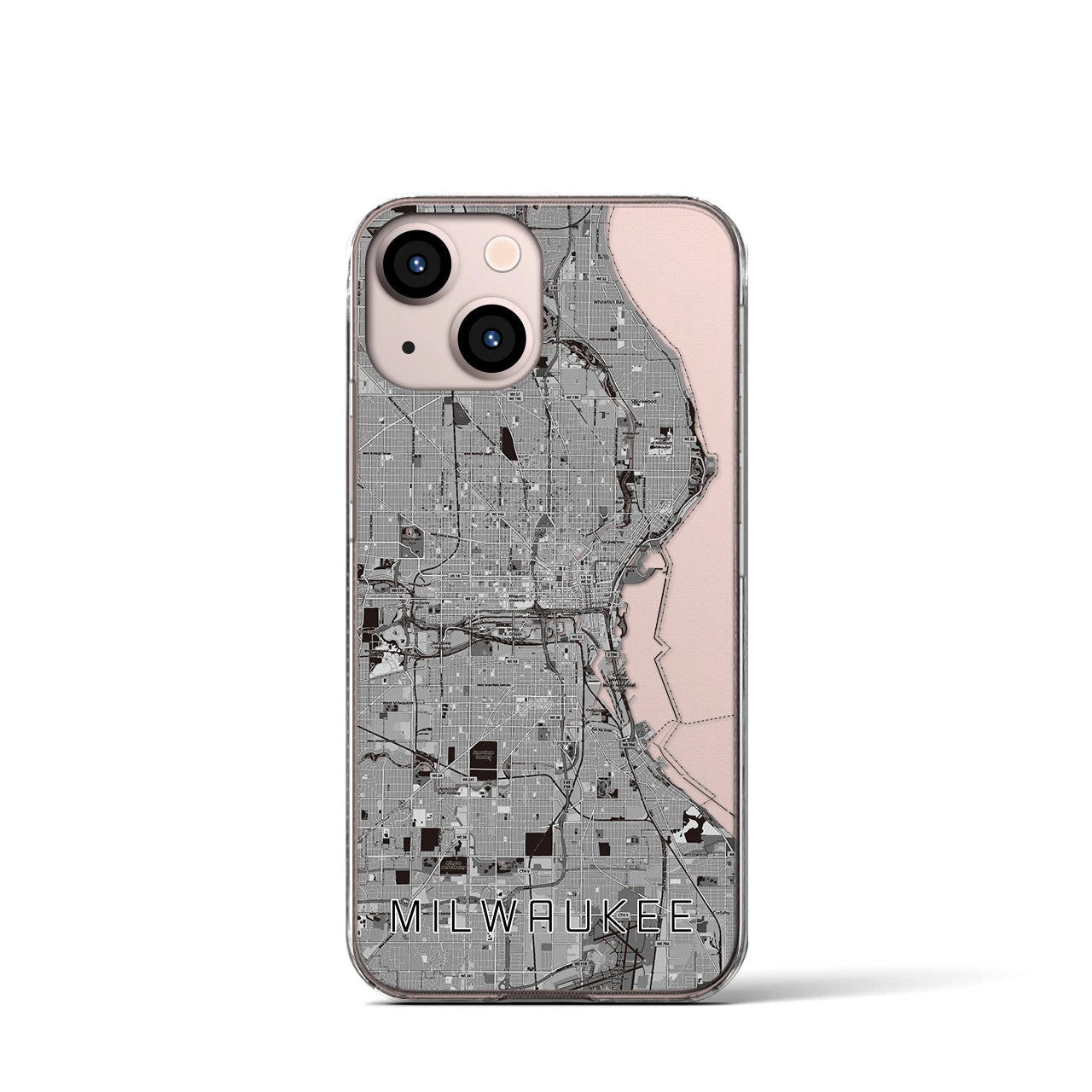 【ミルウォーキー(アメリカ)】地図柄iPhoneケース(クリアタイプ)