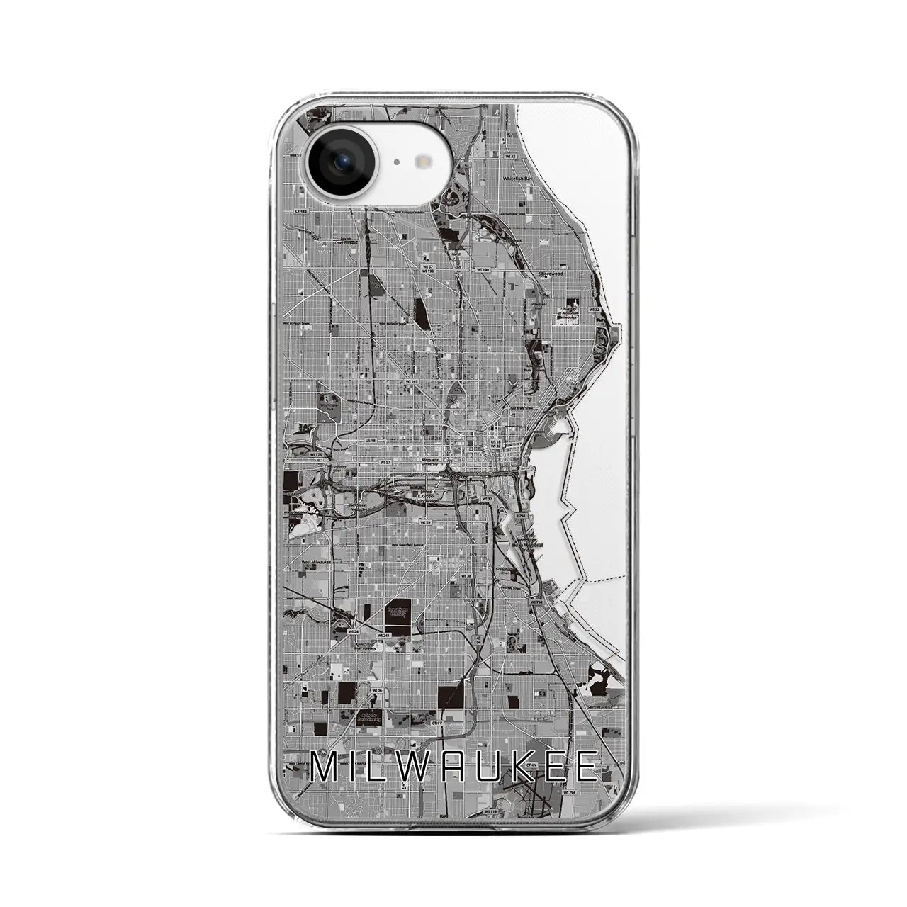 【ミルウォーキー(アメリカ)】地図柄iPhoneケース(クリアタイプ)