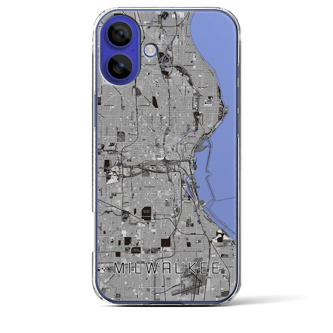 【ミルウォーキー(アメリカ)】地図柄iPhoneケース(クリアタイプ)