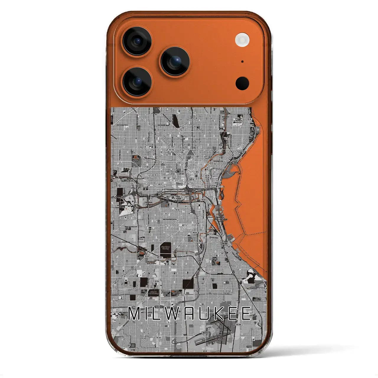 【ミルウォーキー(アメリカ)】地図柄iPhoneケース(クリアタイプ)