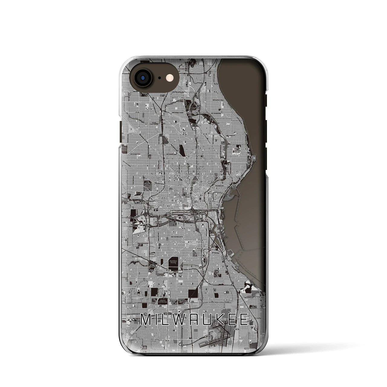 【ミルウォーキー(アメリカ)】地図柄iPhoneケース(クリアタイプ)