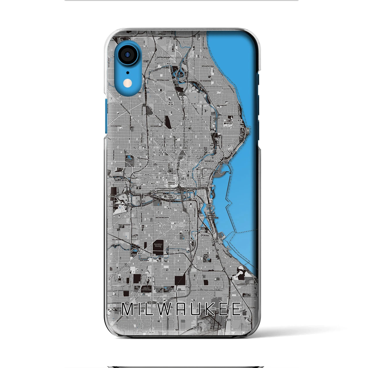 【ミルウォーキー(アメリカ)】地図柄iPhoneケース(クリアタイプ)