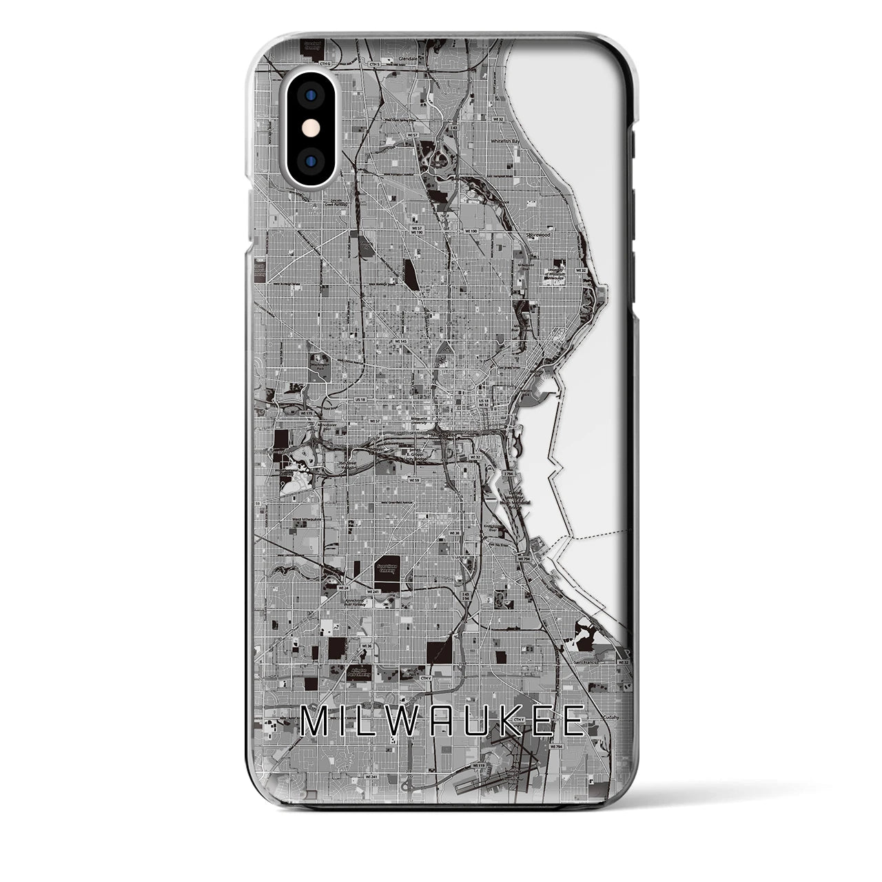 【ミルウォーキー(アメリカ)】地図柄iPhoneケース(クリアタイプ)