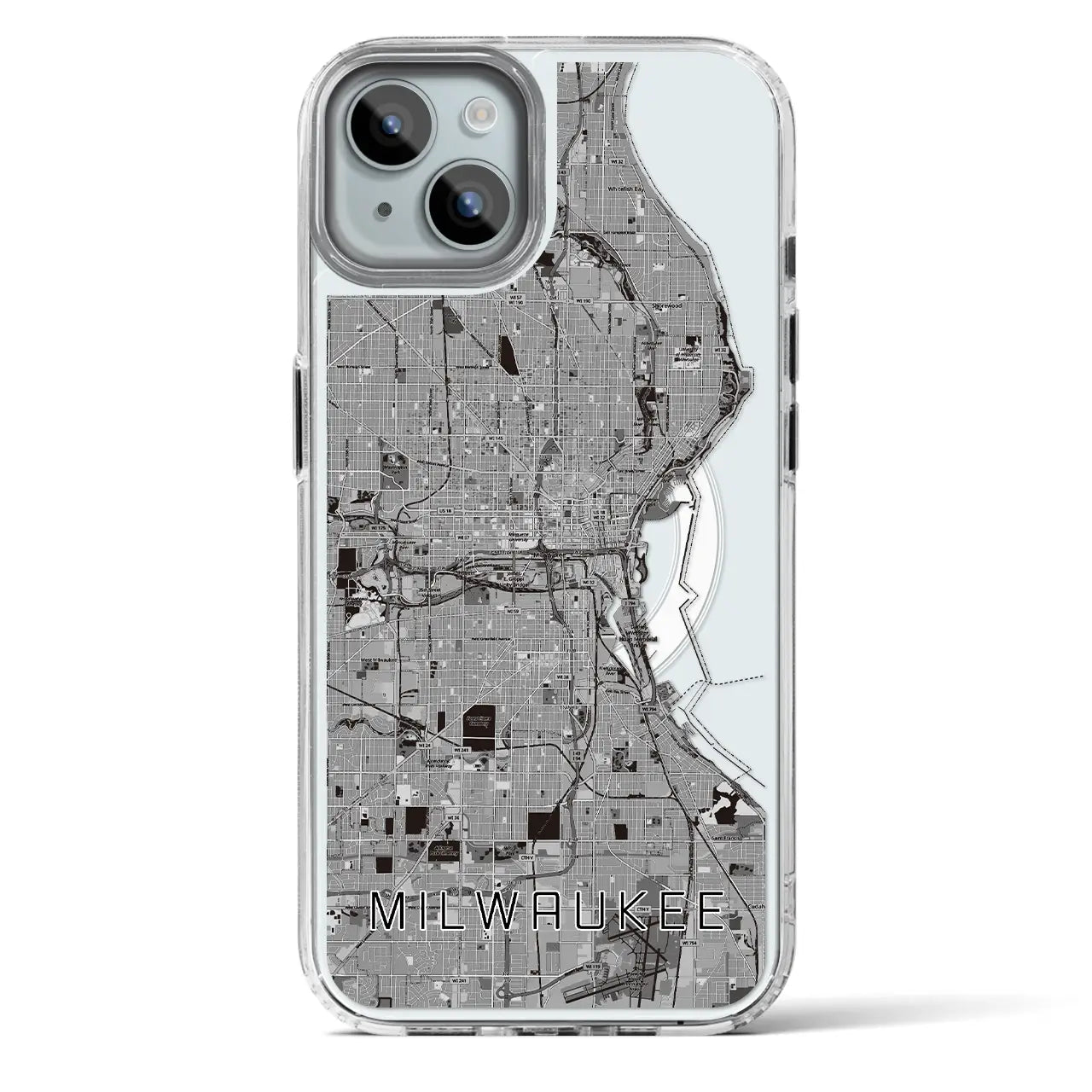 【ミルウォーキー(アメリカ)】地図柄iPhoneケース(MagSafeタイプ)