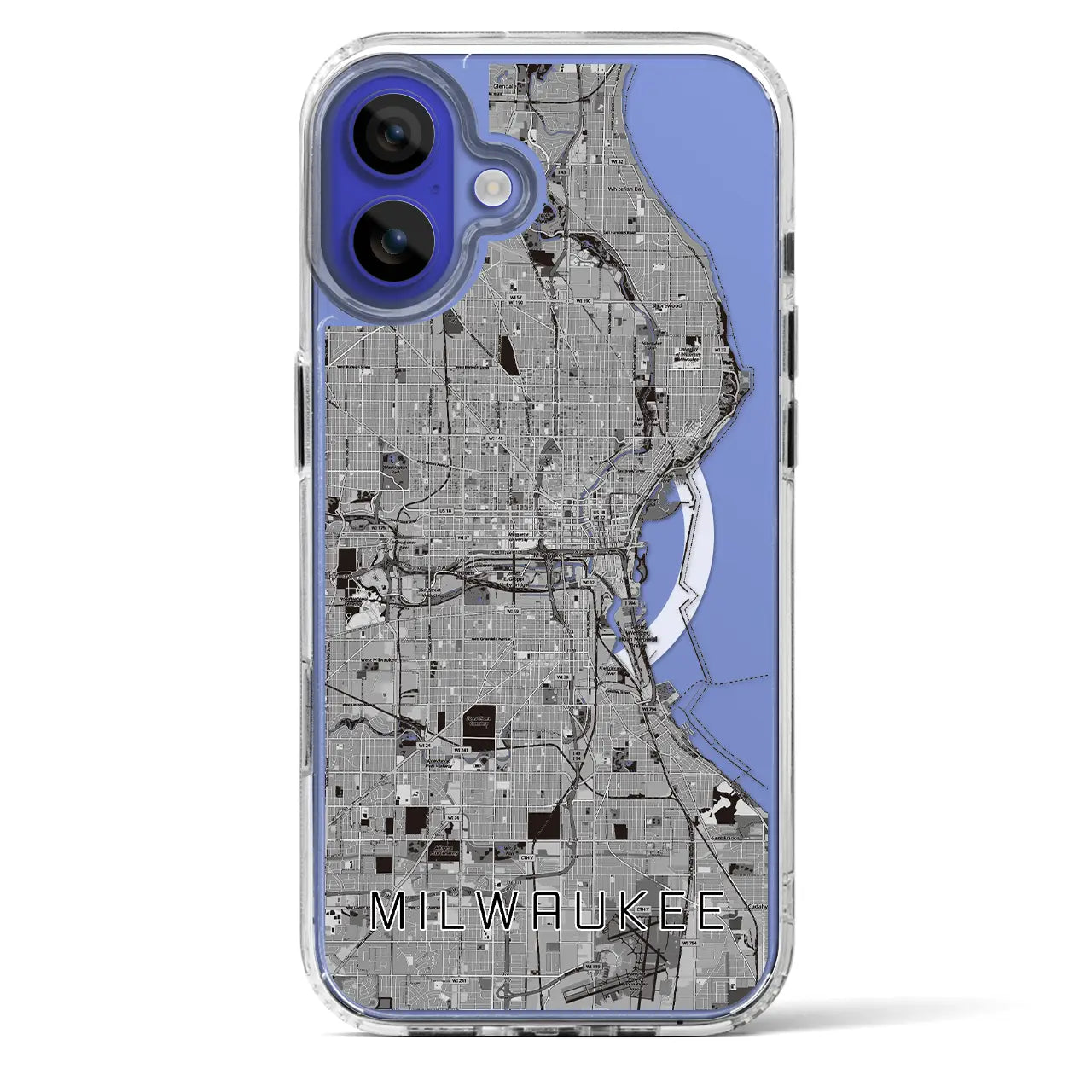 【ミルウォーキー(アメリカ)】地図柄iPhoneケース(MagSafeタイプ)