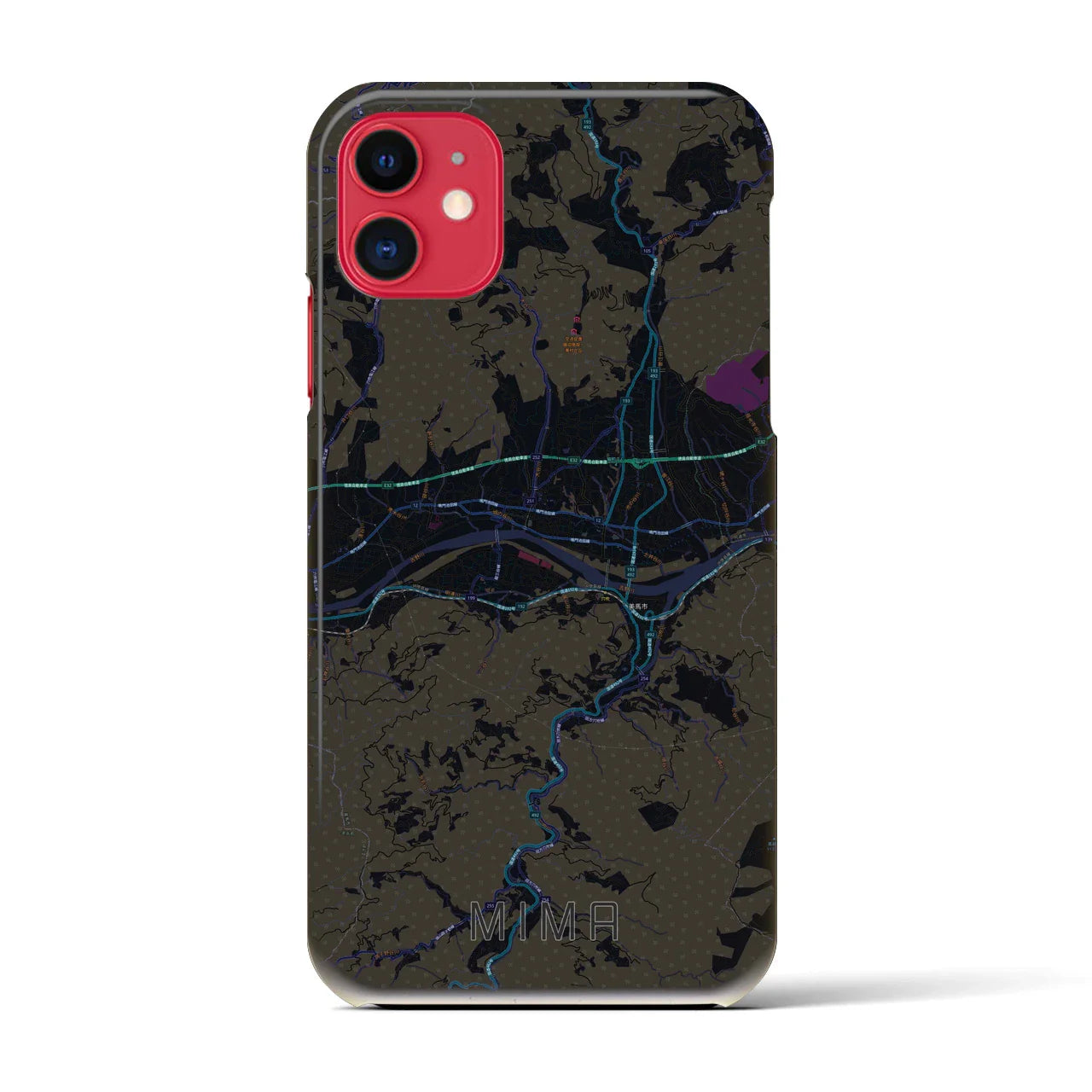 【美馬(徳島県)】地図柄iPhoneケース(バックカバータイプ)