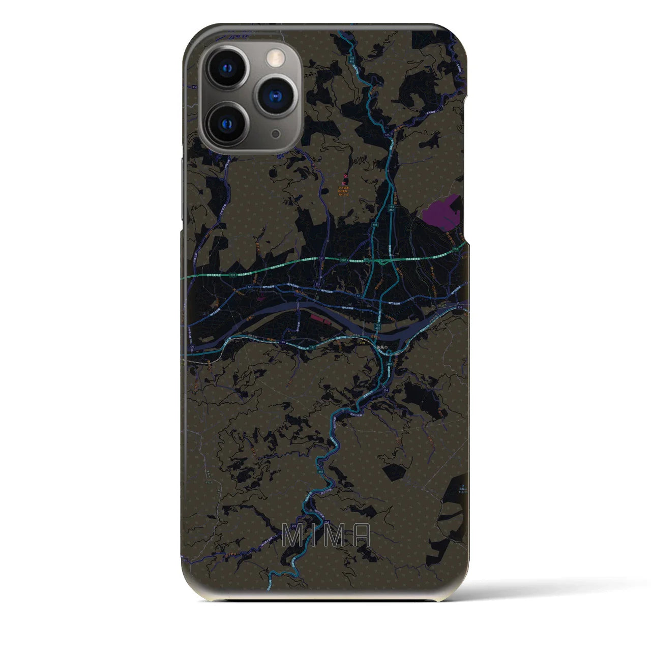 【美馬(徳島県)】地図柄iPhoneケース(バックカバータイプ)