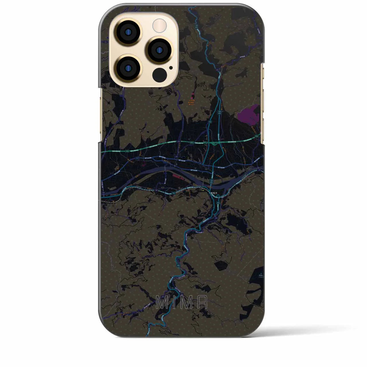 【美馬(徳島県)】地図柄iPhoneケース(バックカバータイプ)