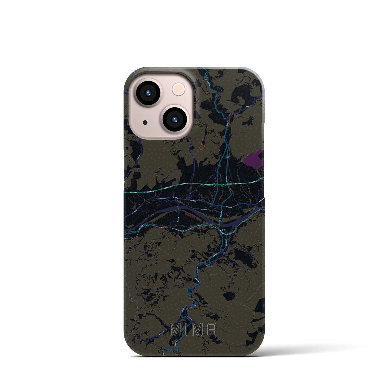 【美馬(徳島県)】地図柄iPhoneケース(バックカバータイプ)