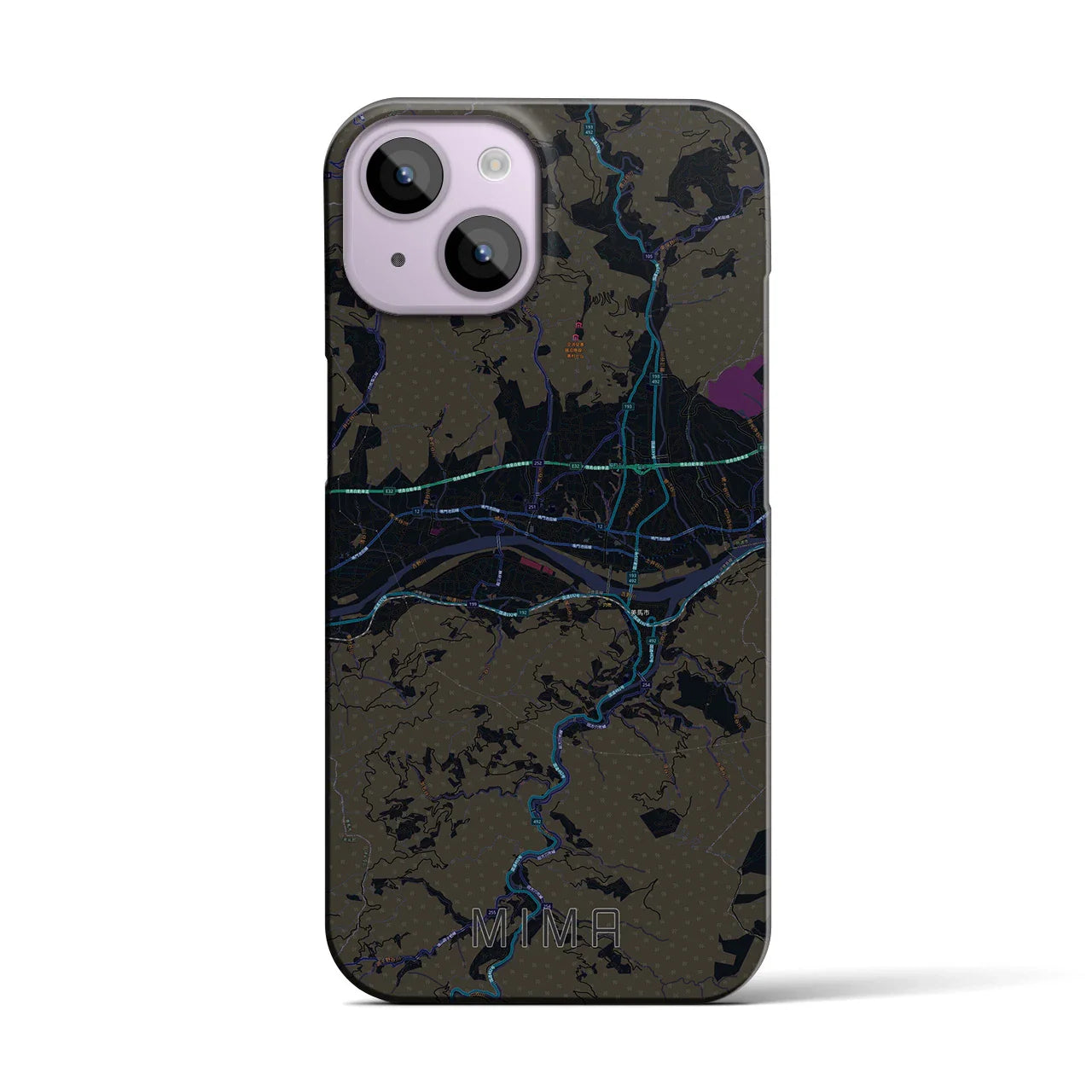 【美馬(徳島県)】地図柄iPhoneケース(バックカバータイプ)