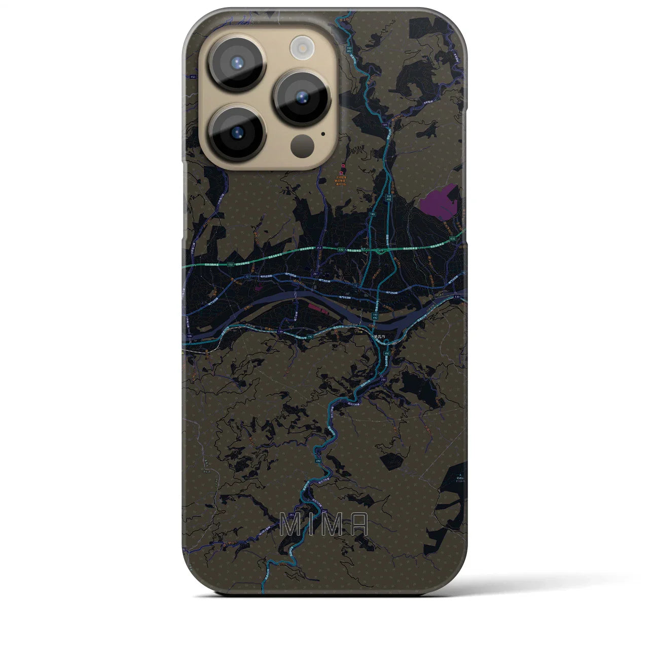 【美馬(徳島県)】地図柄iPhoneケース(バックカバータイプ)