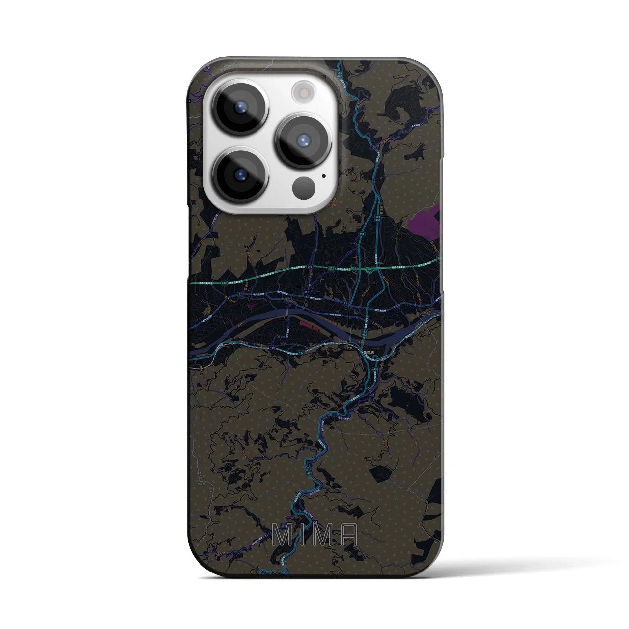 【美馬(徳島県)】地図柄iPhoneケース(バックカバータイプ)