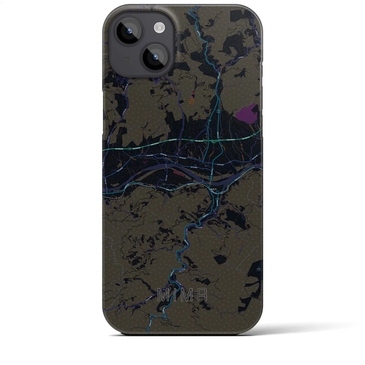【美馬(徳島県)】地図柄iPhoneケース(バックカバータイプ)
