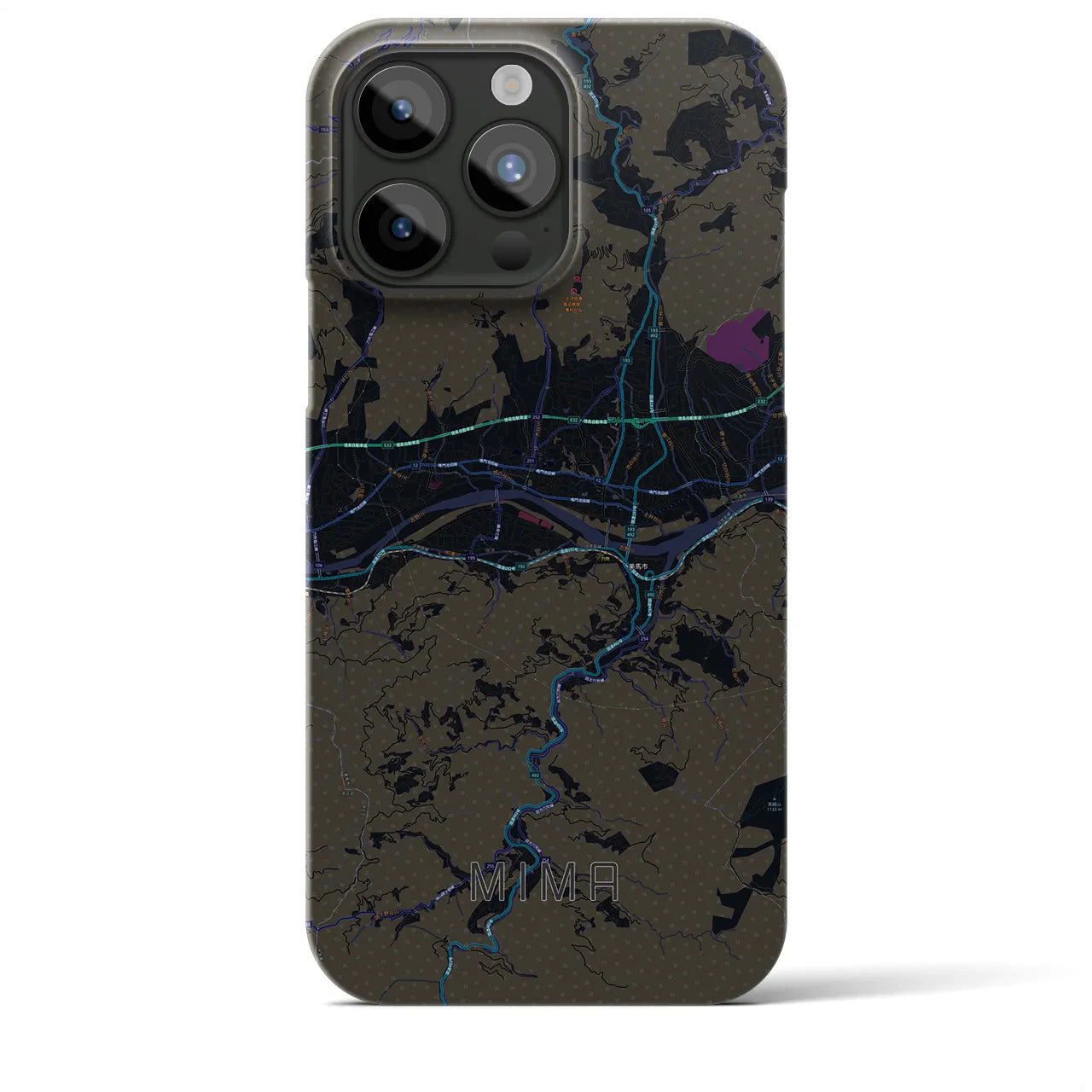 【美馬(徳島県)】地図柄iPhoneケース(バックカバータイプ)