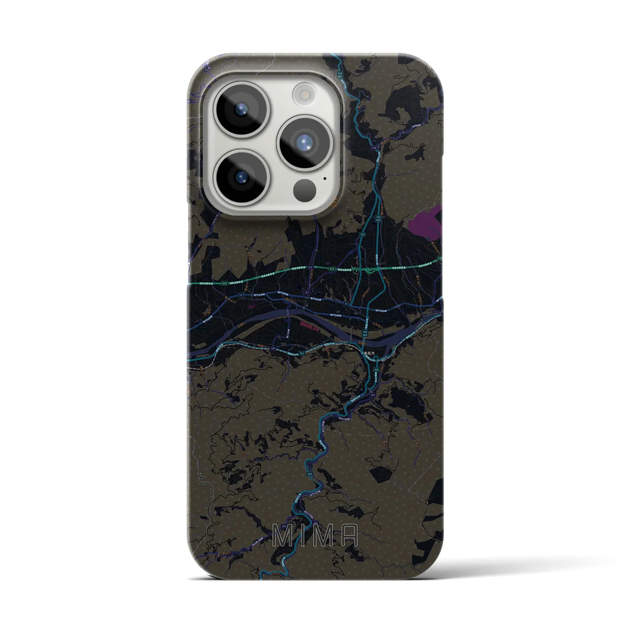 【美馬(徳島県)】地図柄iPhoneケース(バックカバータイプ)