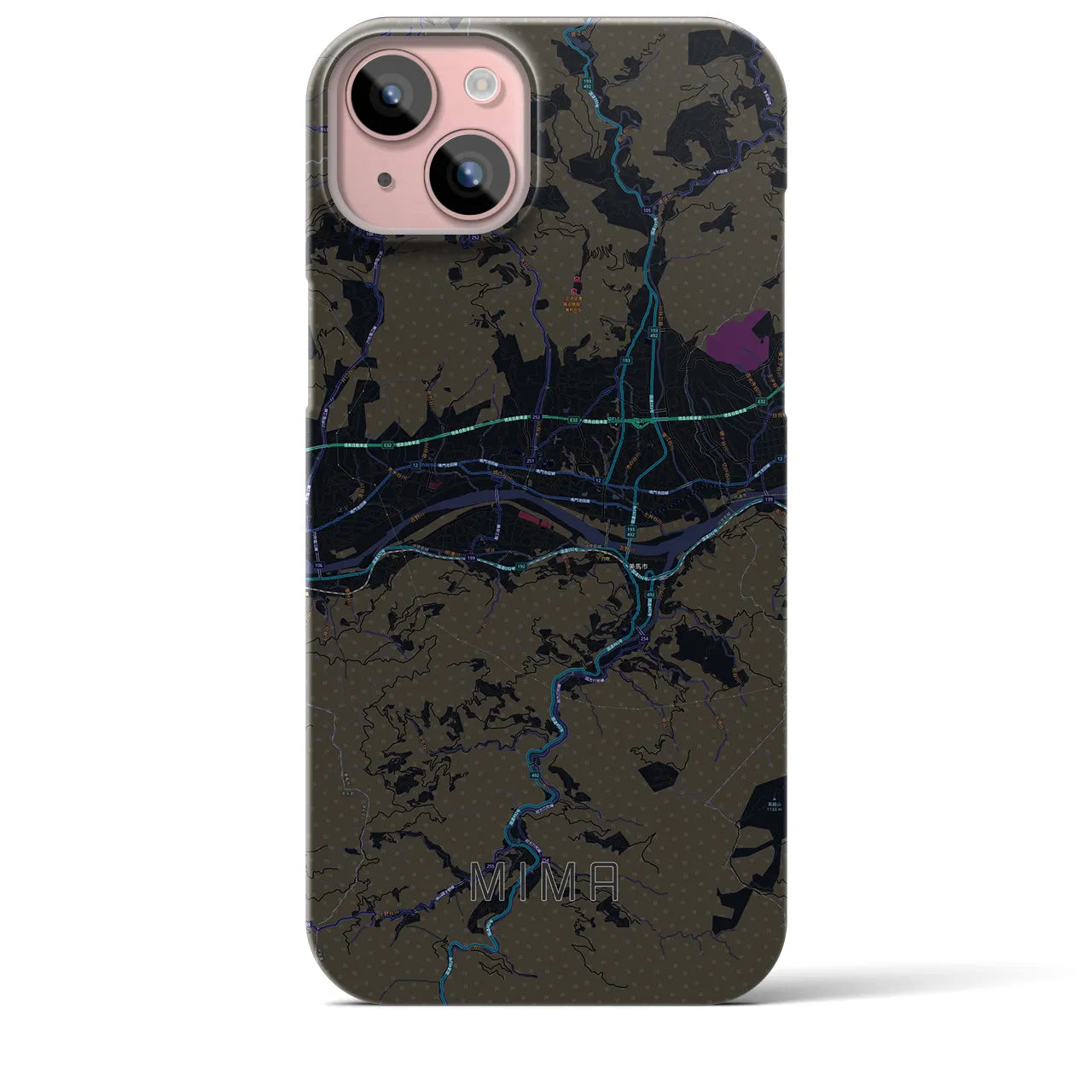 【美馬(徳島県)】地図柄iPhoneケース(バックカバータイプ)