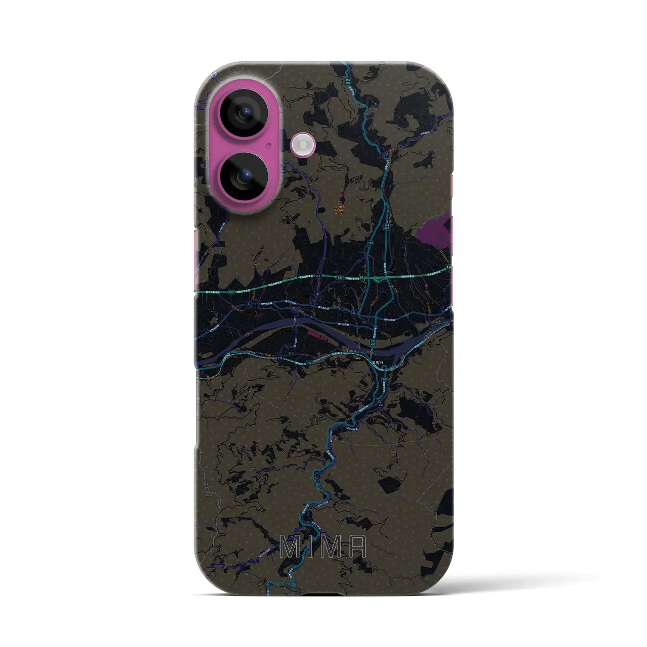 【美馬(徳島県)】地図柄iPhoneケース(バックカバータイプ)