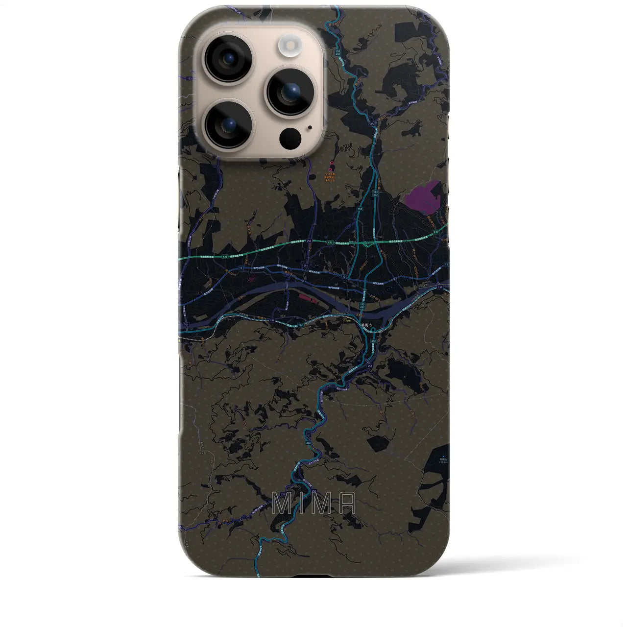 【美馬(徳島県)】地図柄iPhoneケース(バックカバータイプ)