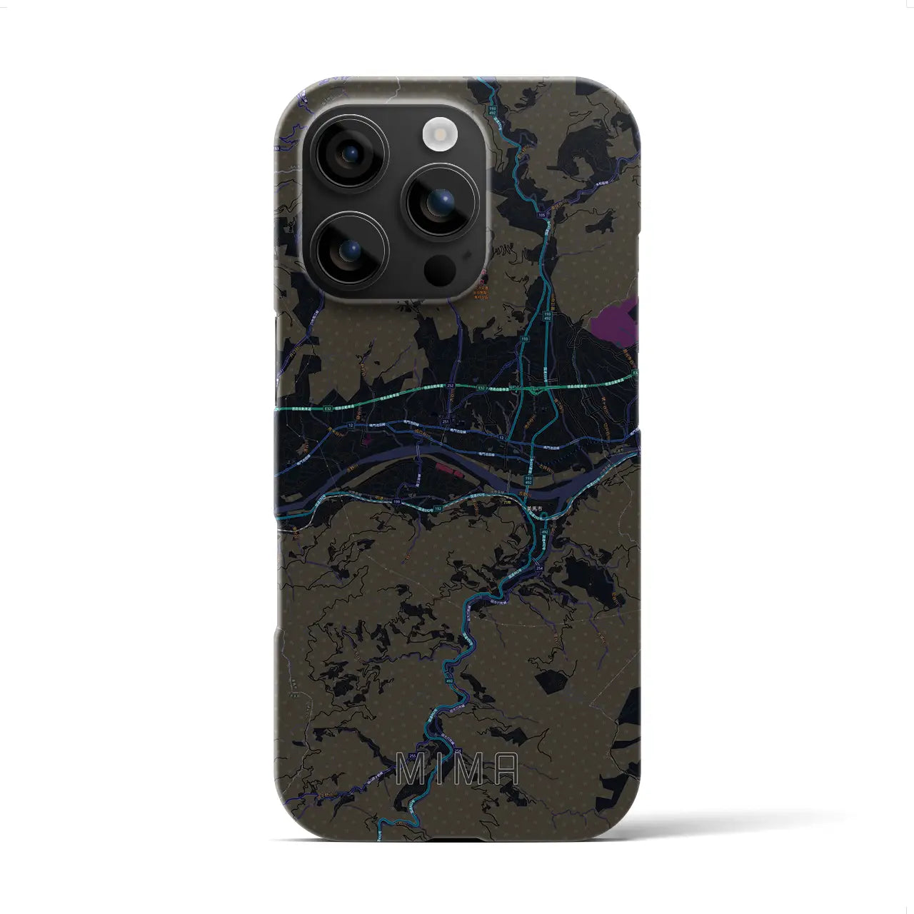 【美馬(徳島県)】地図柄iPhoneケース(バックカバータイプ)