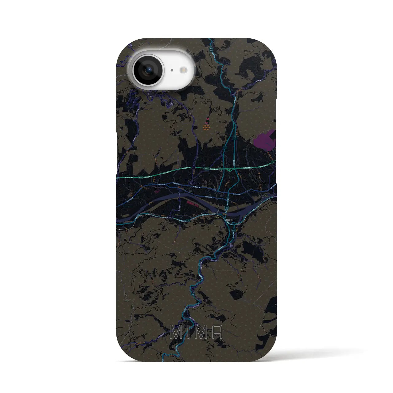 【美馬(徳島県)】地図柄iPhoneケース(バックカバータイプ)