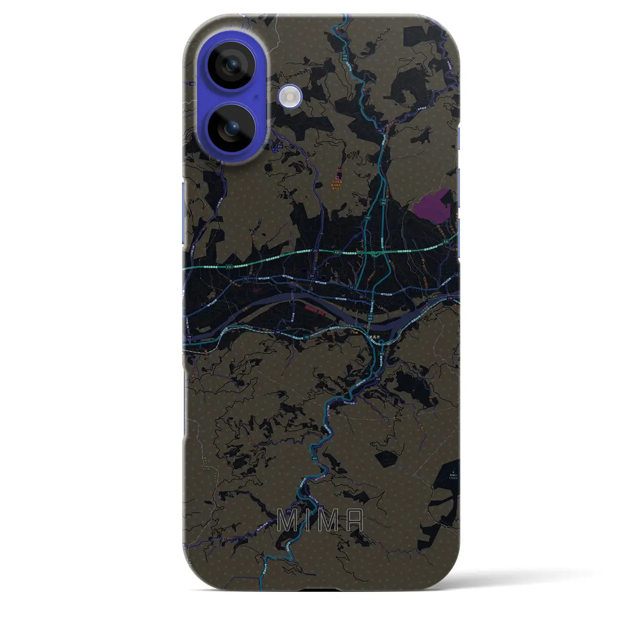 【美馬(徳島県)】地図柄iPhoneケース(バックカバータイプ)