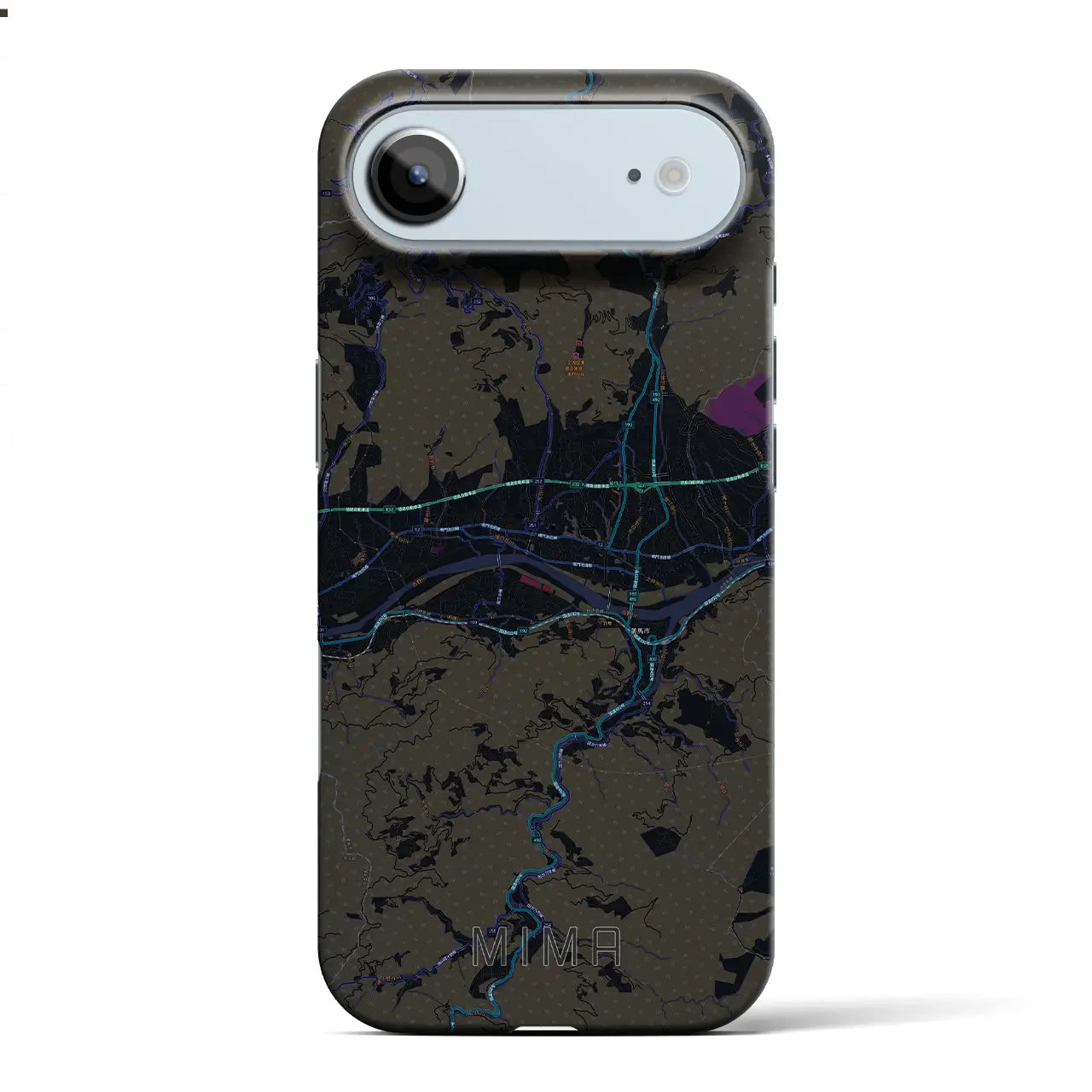 【美馬(徳島県)】地図柄iPhoneケース(バックカバータイプ)